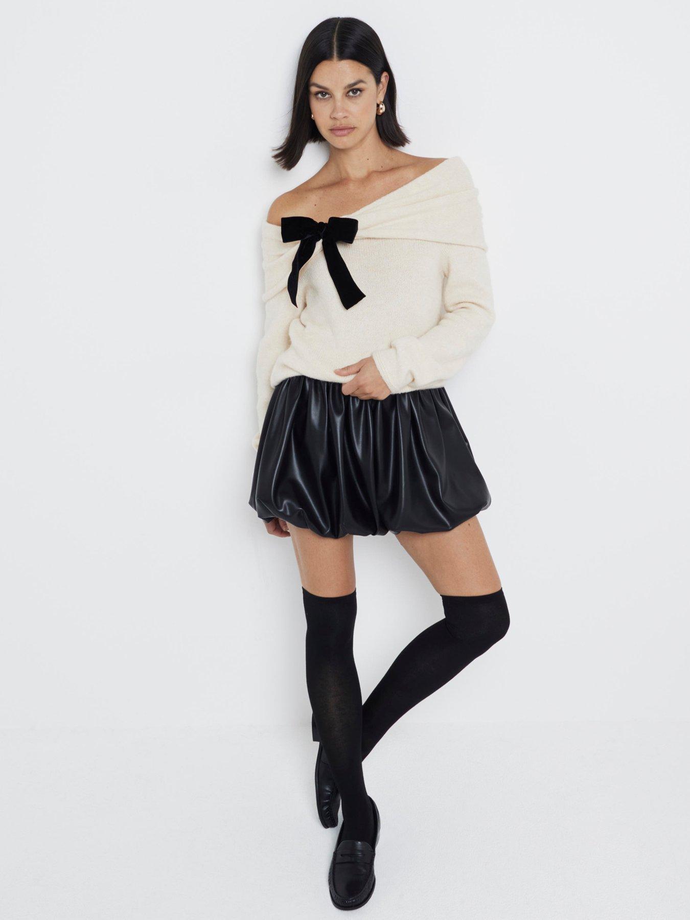 river-island-pu-puff-ball-skirt-blackoutfit