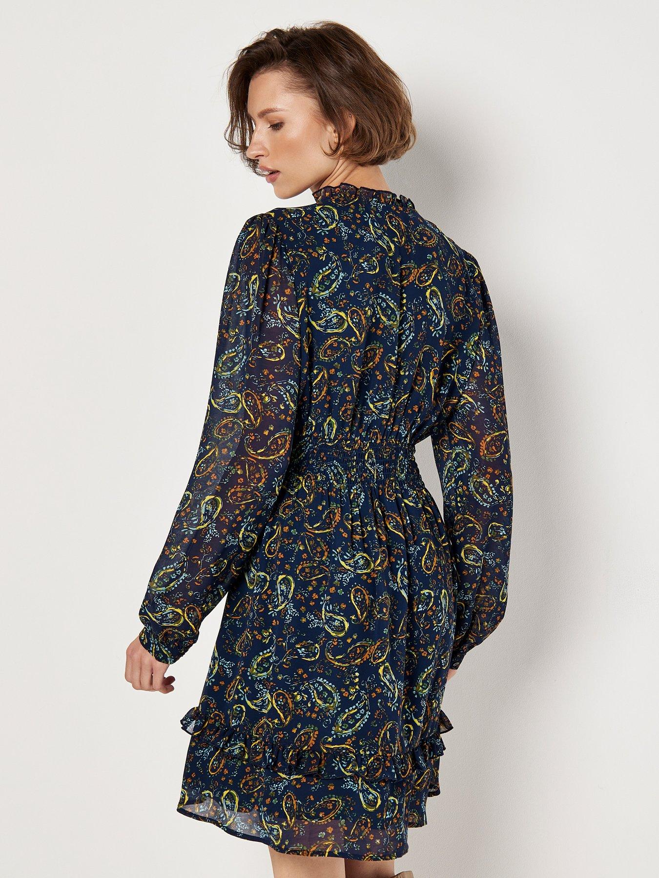 apricot-painterly-paisley-smock-frill-dress-navystillFront