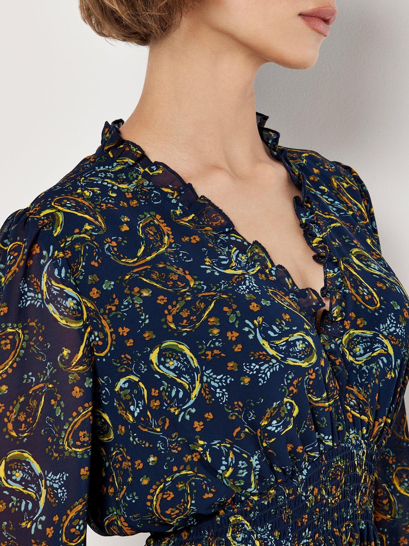 apricot-painterly-paisley-smock-frill-dress-navydetail