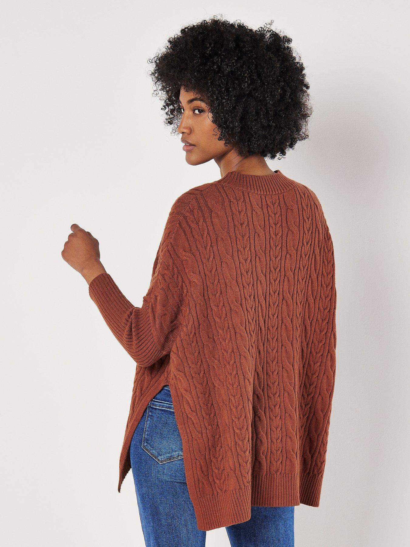 apricot-apricot-vertical-cable-mock-neck-jumperstillFront