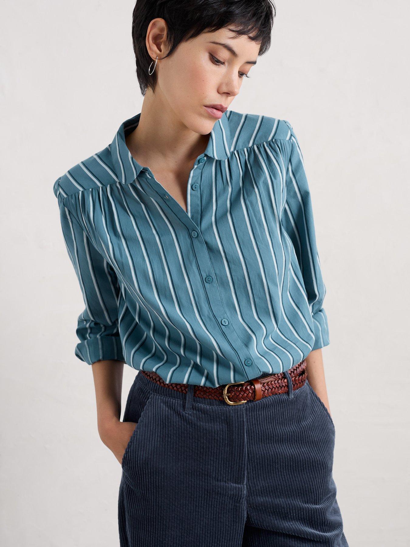 seasalt-cornwall-pure-cotton-striped-blouse-blue