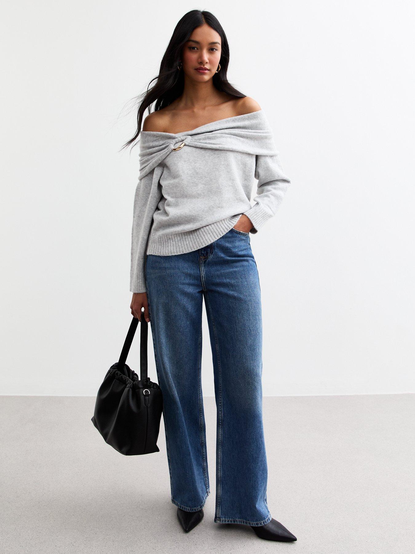 new-look-ruched-hoop-bardot-jumper-light-greyback