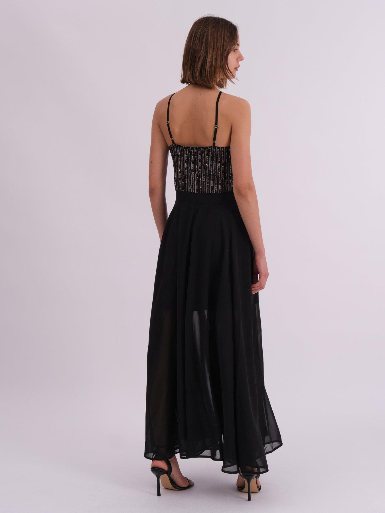 religion-beaded-bodice-maxi-dress-blackstillFront