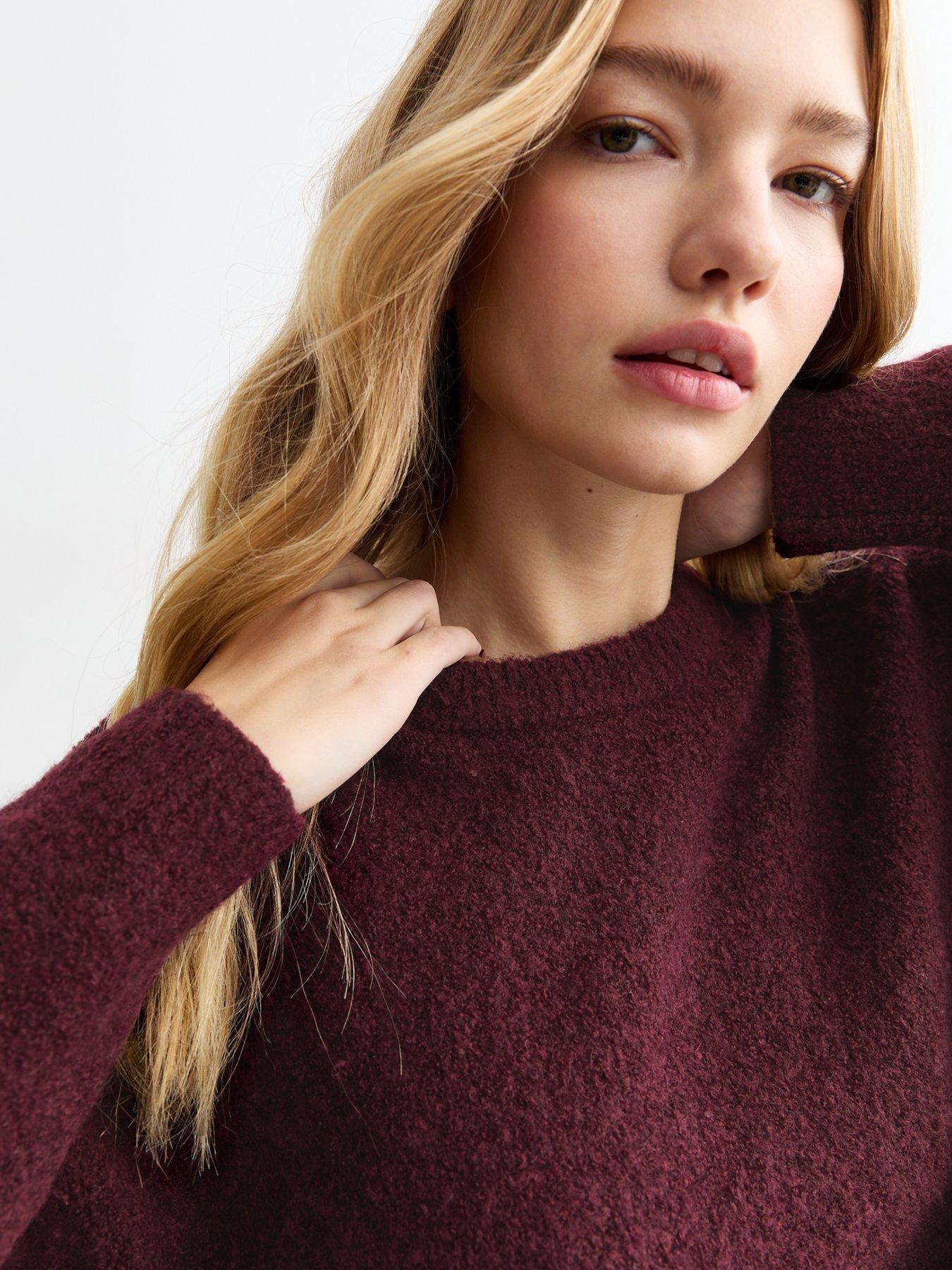 new-look-boucle-knit-jumper-burgundyoutfit