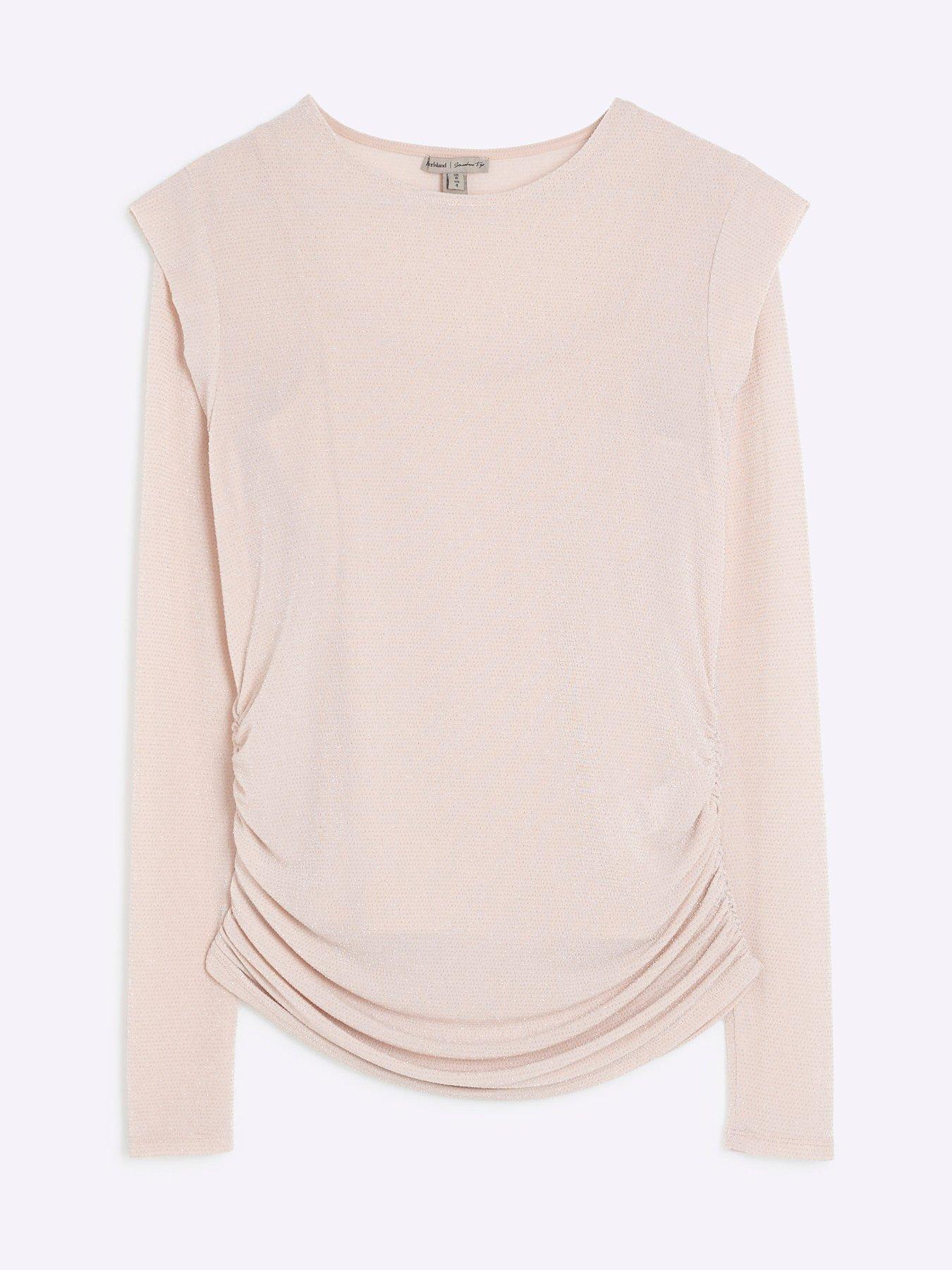 river-island-ruched-lurex-top-light-pinkdetail