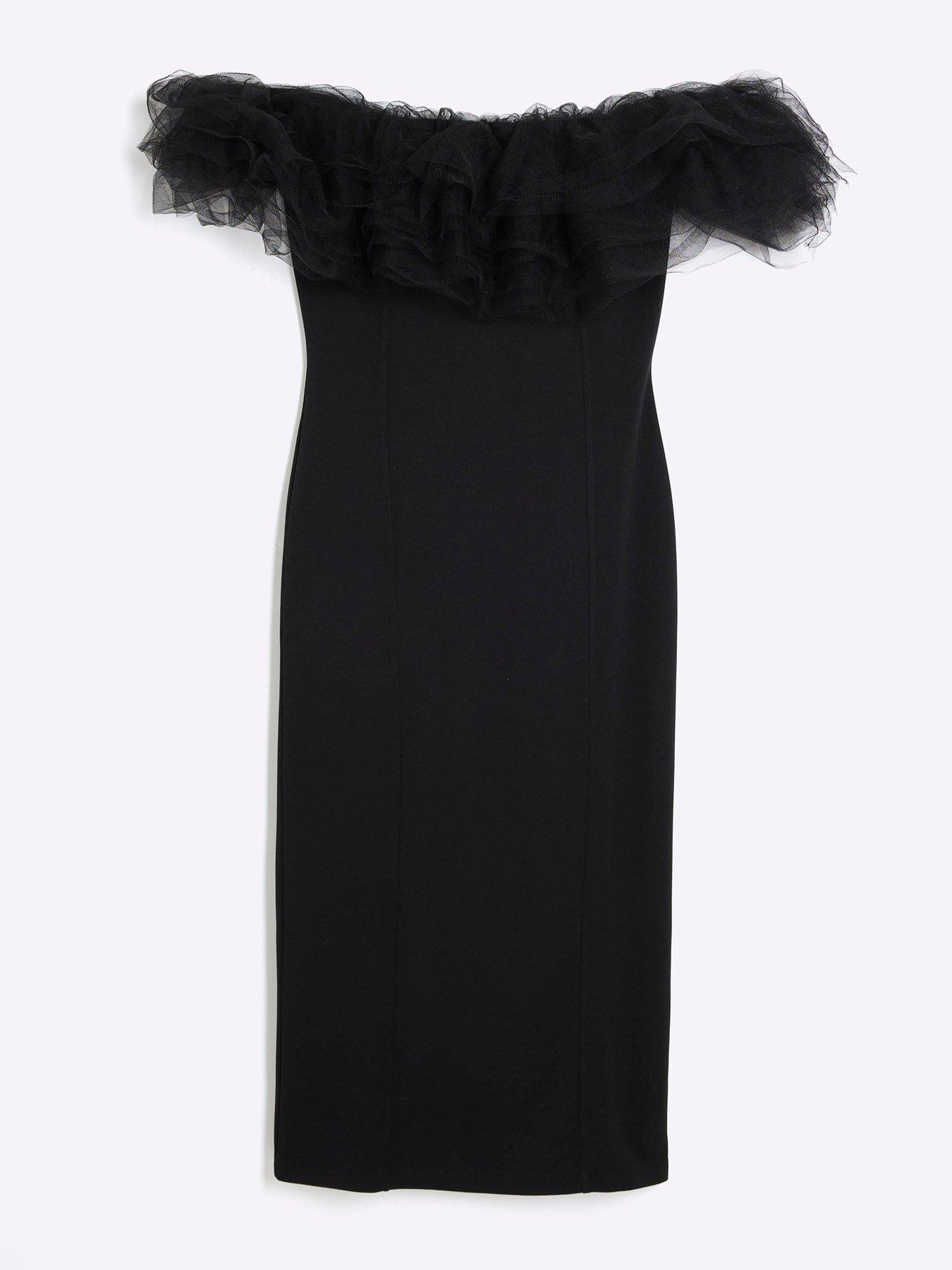 river-island-tulle-ruffle-bodycon-midi-dress-blackdetail