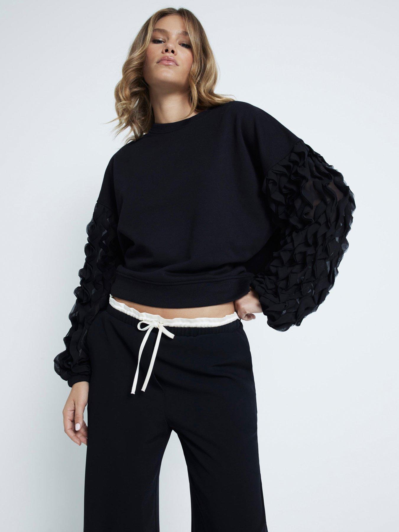 river-island-ruffle-sweat-blackfront