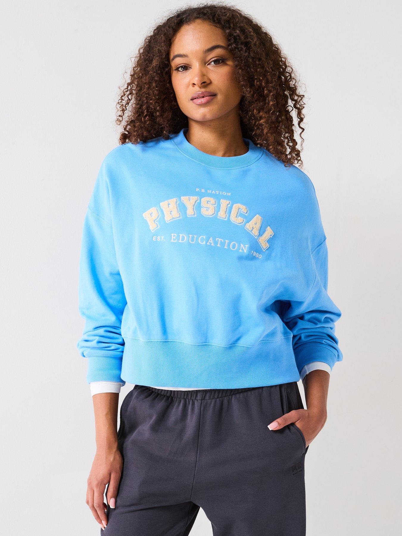Image 1 of 4 of P.E Nation Womens Physical Crew Neck Sweatshirt - Cornflower Blue