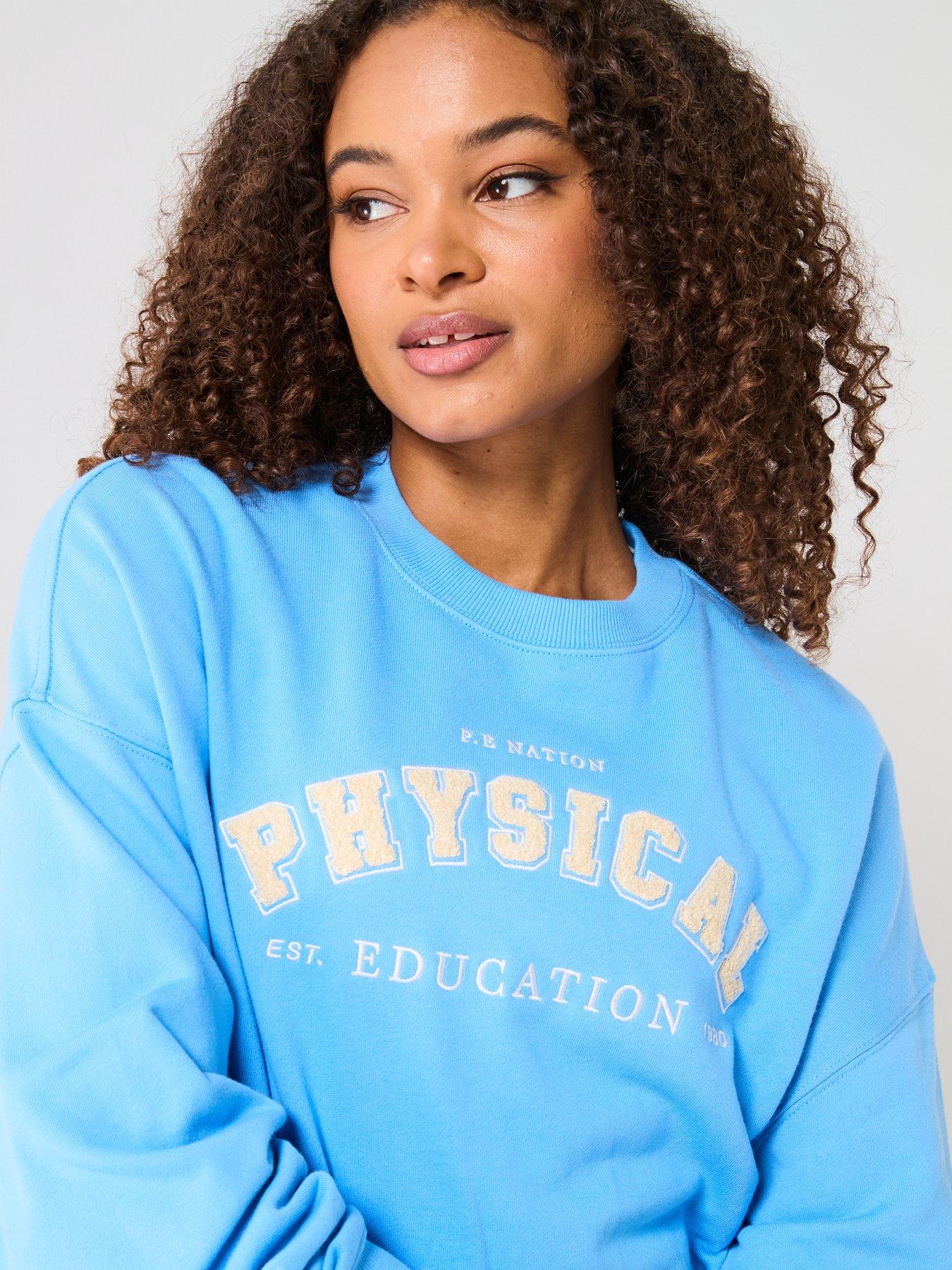 Image 4 of 4 of P.E Nation Womens Physical Crew Neck Sweatshirt - Cornflower Blue