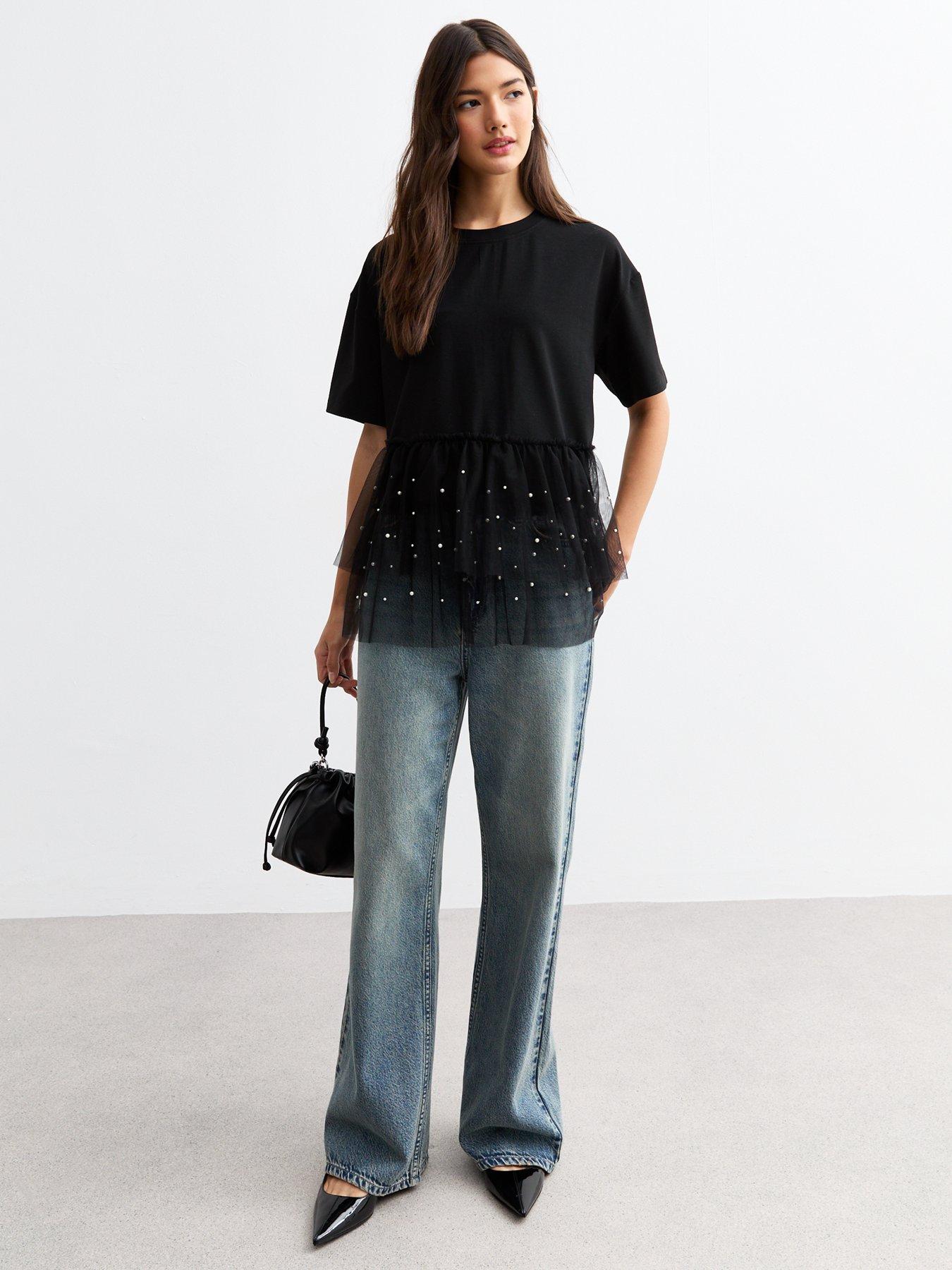 new-look-faux-pearl-tulle-and-jersey-t-shirt-blackback