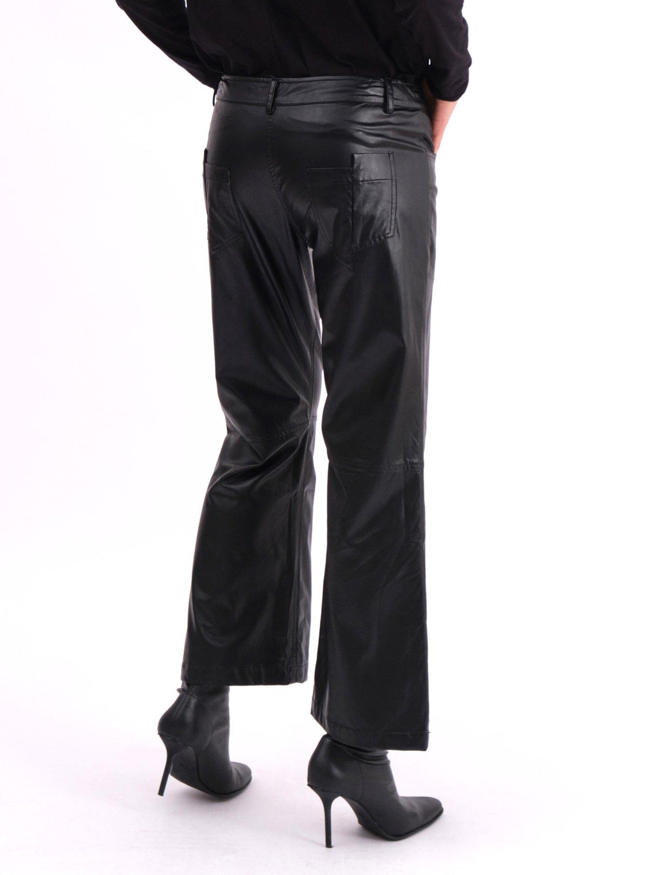 religion-matte-faux-leather-bootcut-trouser-blackstillFront