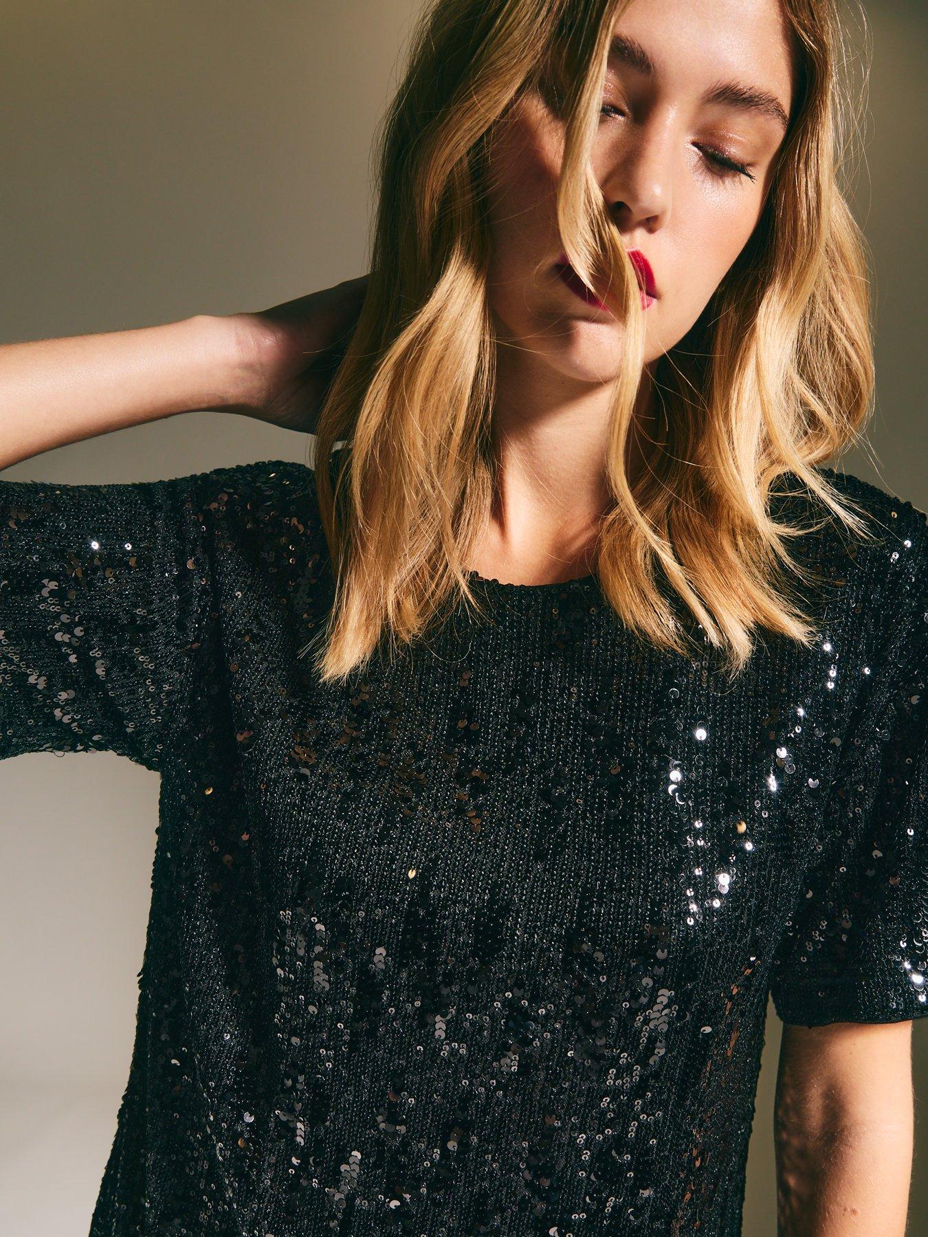 new-look-sequin-t-shirt-mini-dress-blackoutfit