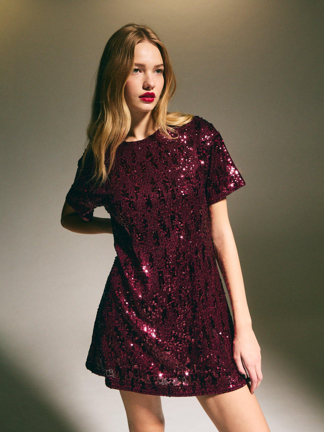 new-look-sequin-t-shirt-mini-dress-burgundy