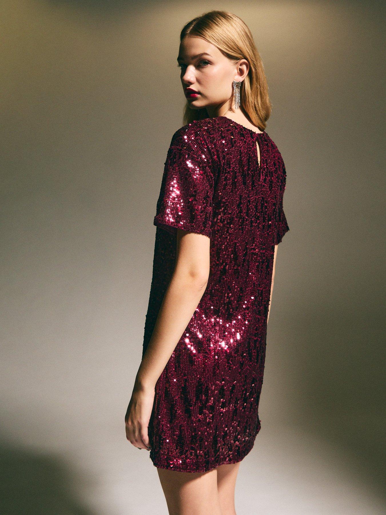 new-look-sequin-t-shirt-mini-dress-burgundystillFront