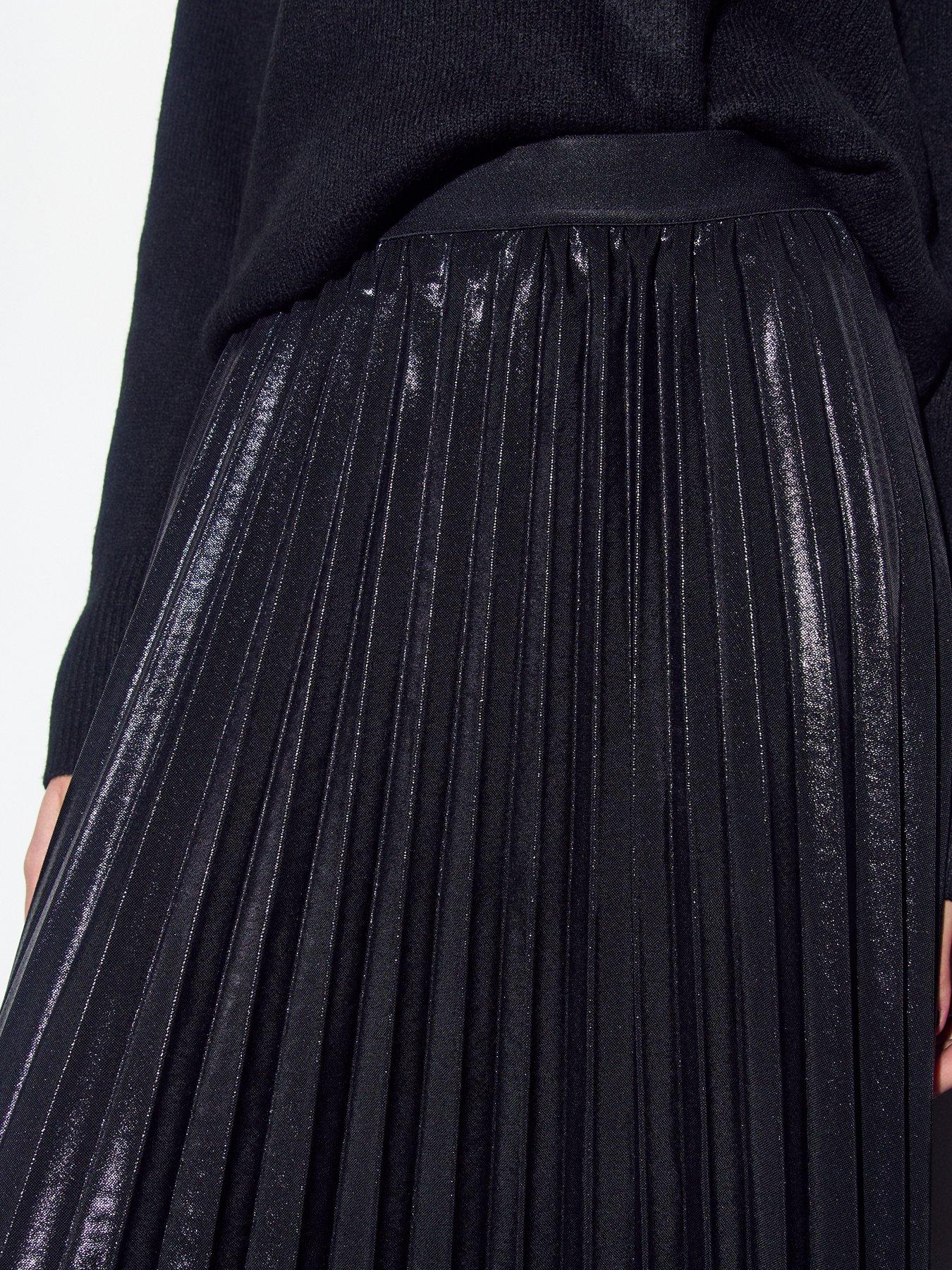 new-look-shimmer-pleated-midi-skirt-blackoutfit