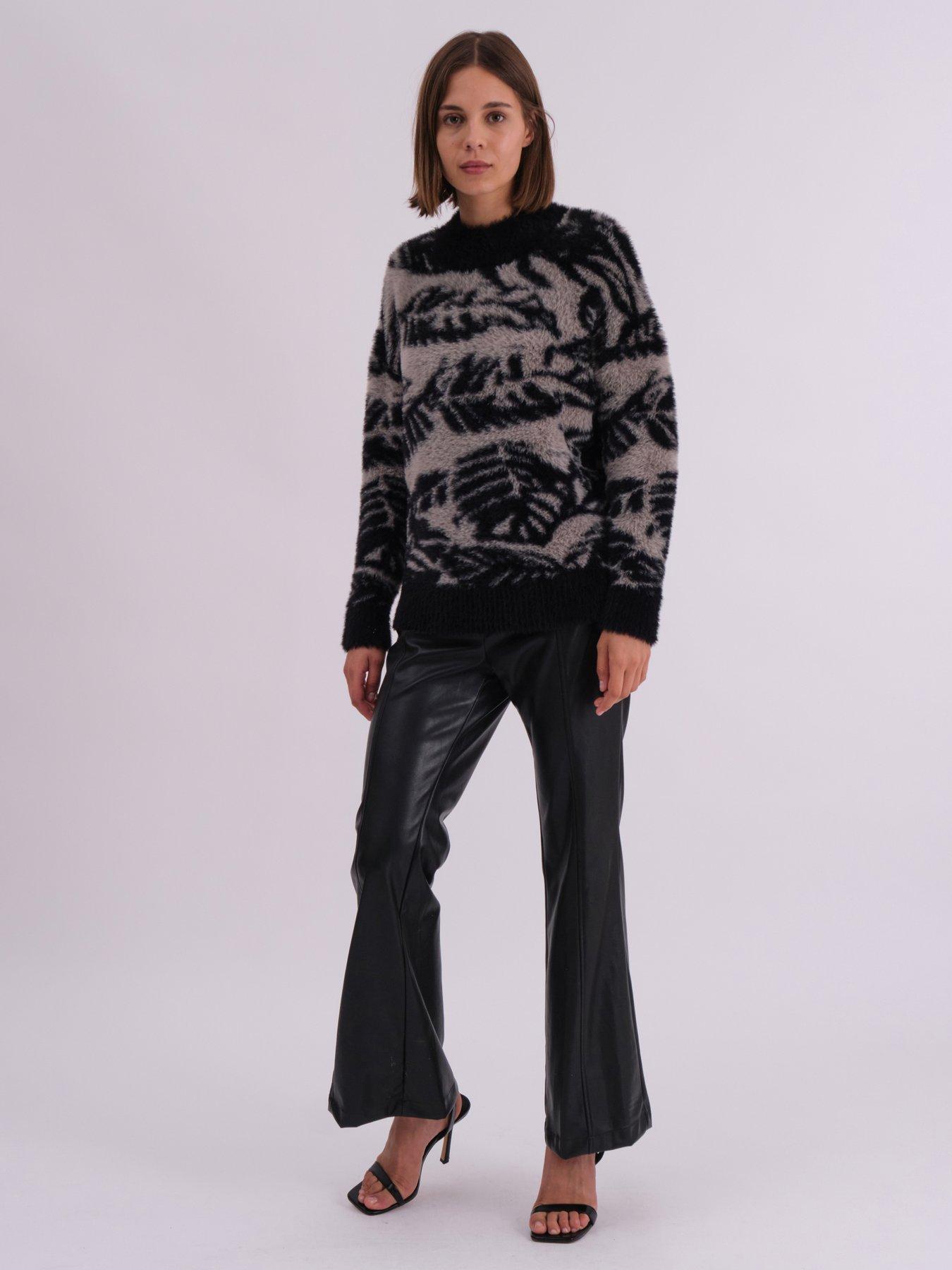 Religion Abstract Print Crewneck Jumper - Black