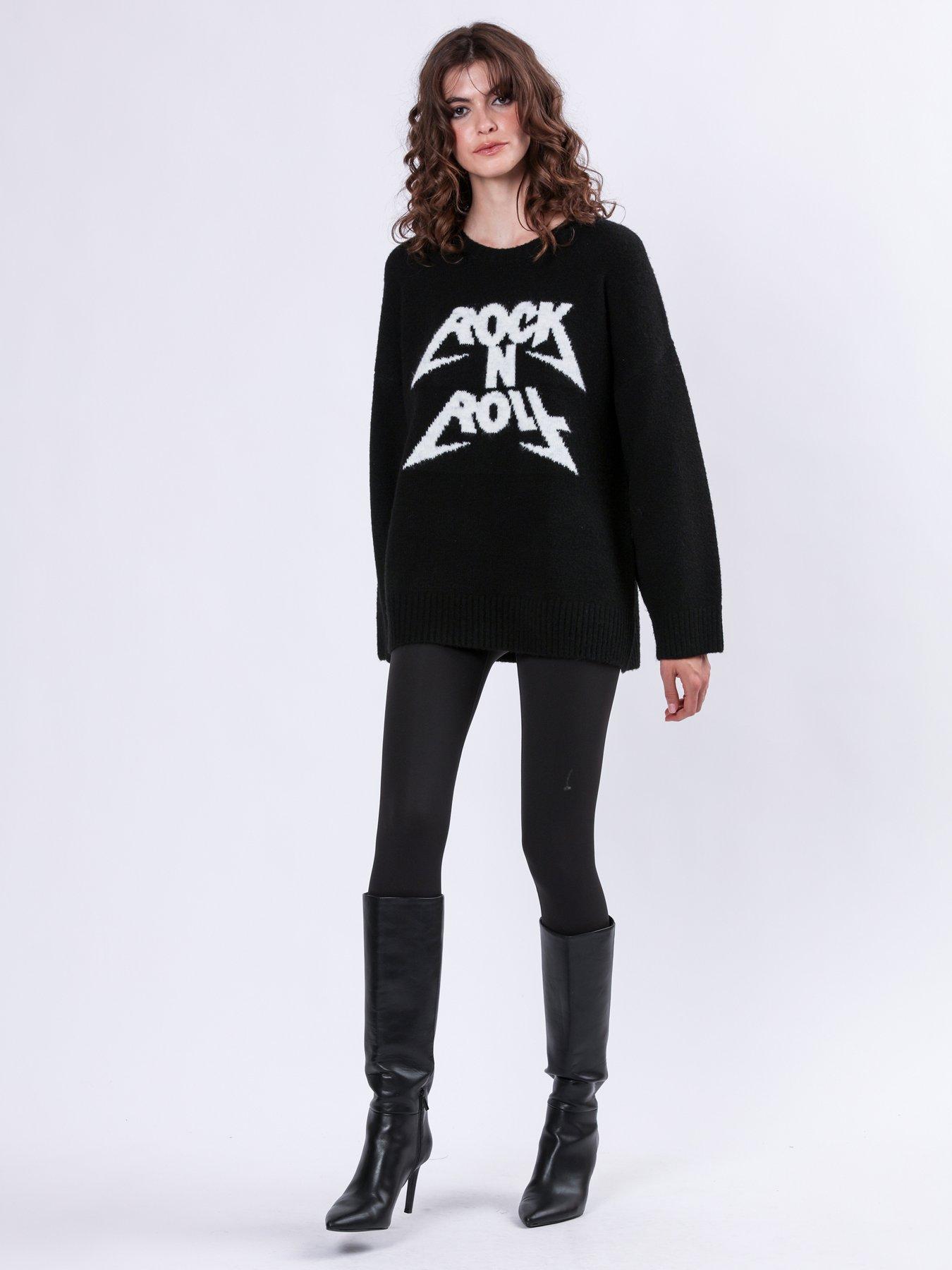 religion-oversized-lightning-bolt-print-jumper-blackdetail