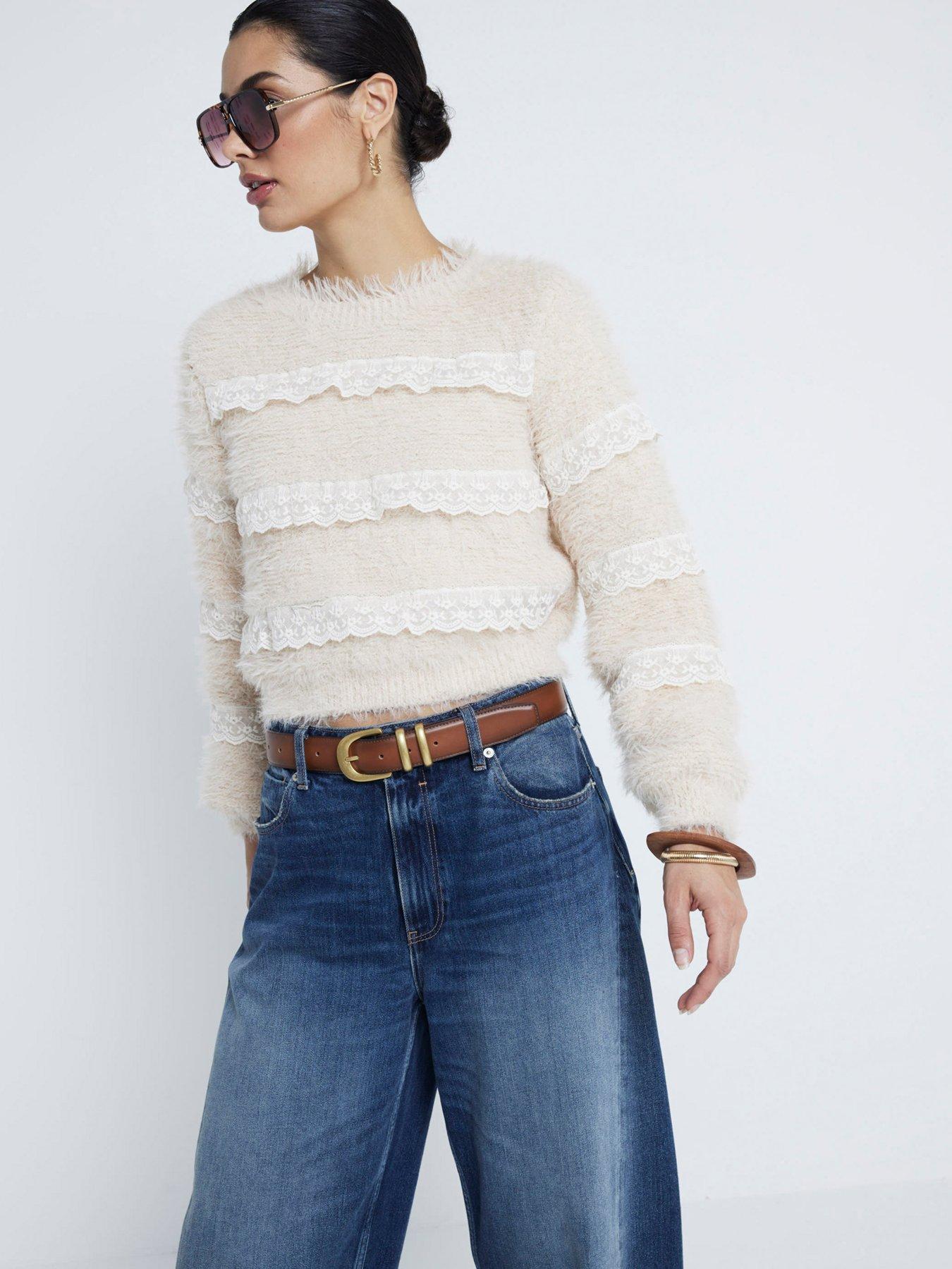 river-island-fluffy-lace-trim-jumper-light-pink