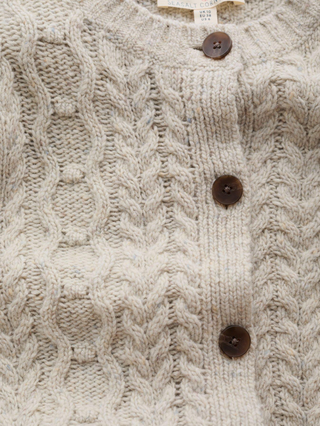 Image 5 of 5 of Seasalt Cornwall Merino Wool Mix Button Up Cardigan - Cream