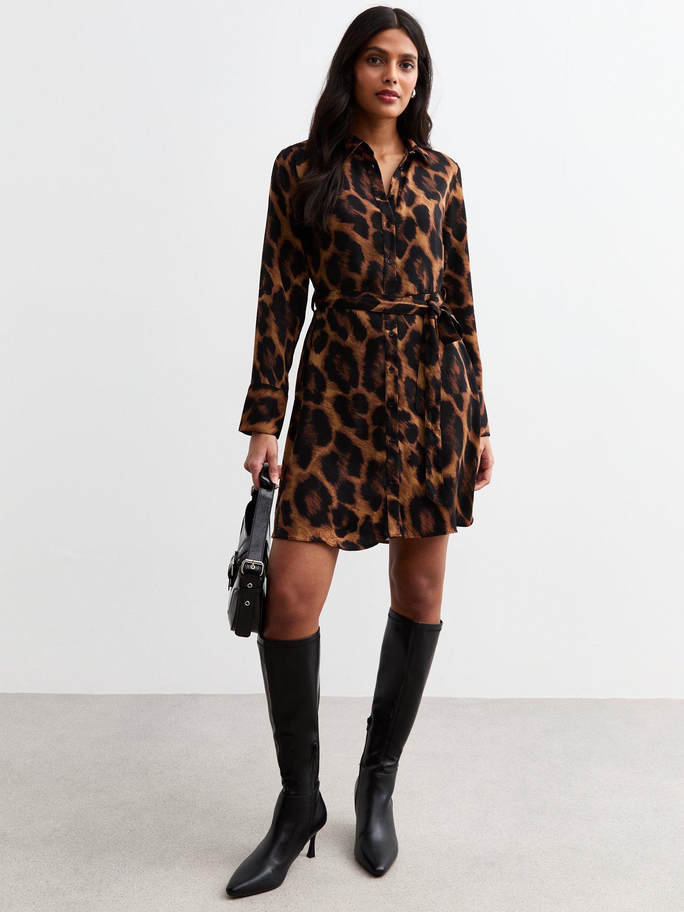 new-look-brown-leopard-print-long-sleeve-shirt-dressback