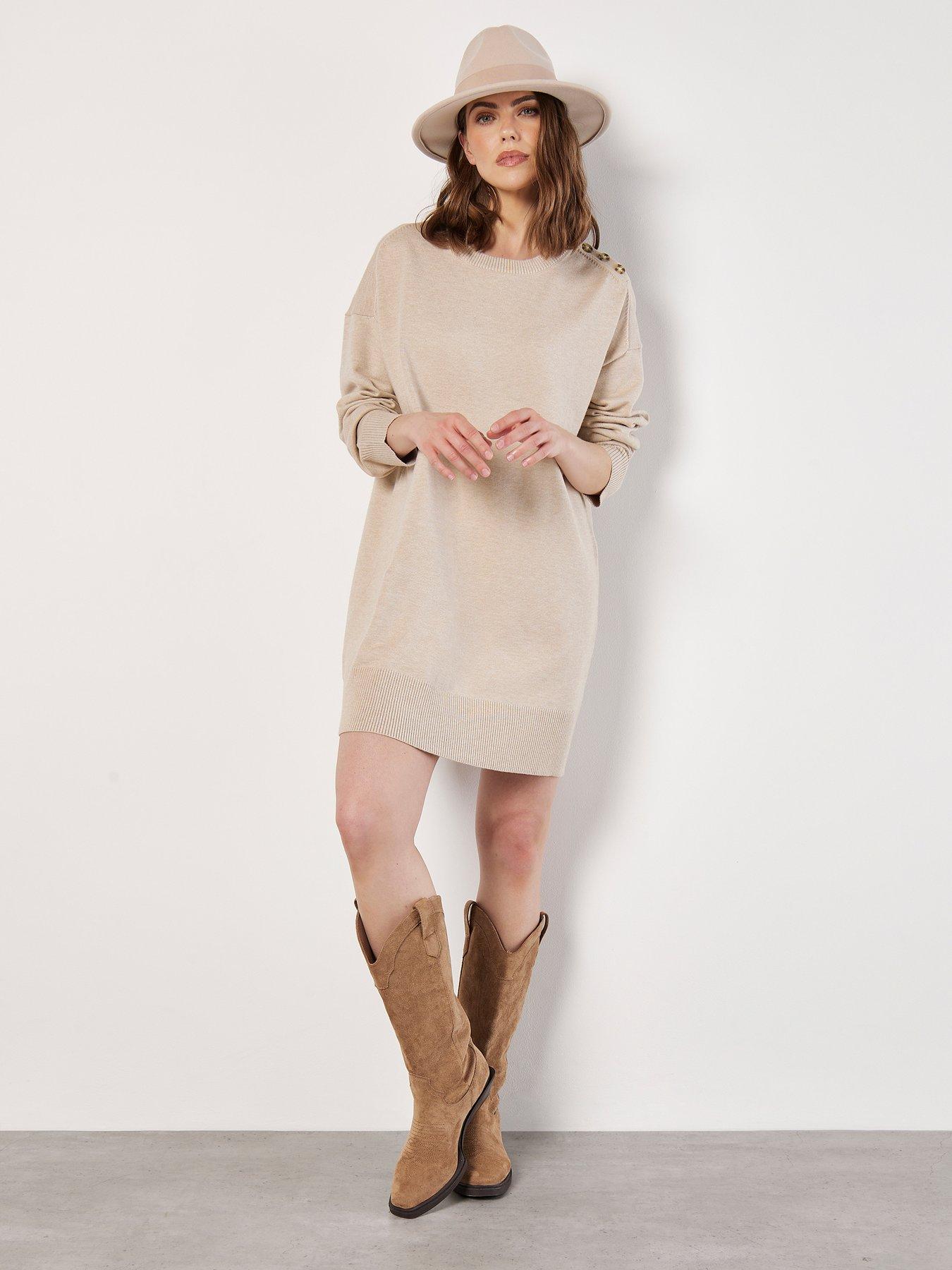 apricot-tortoise-button-shoulder-jumper-dress-greyback