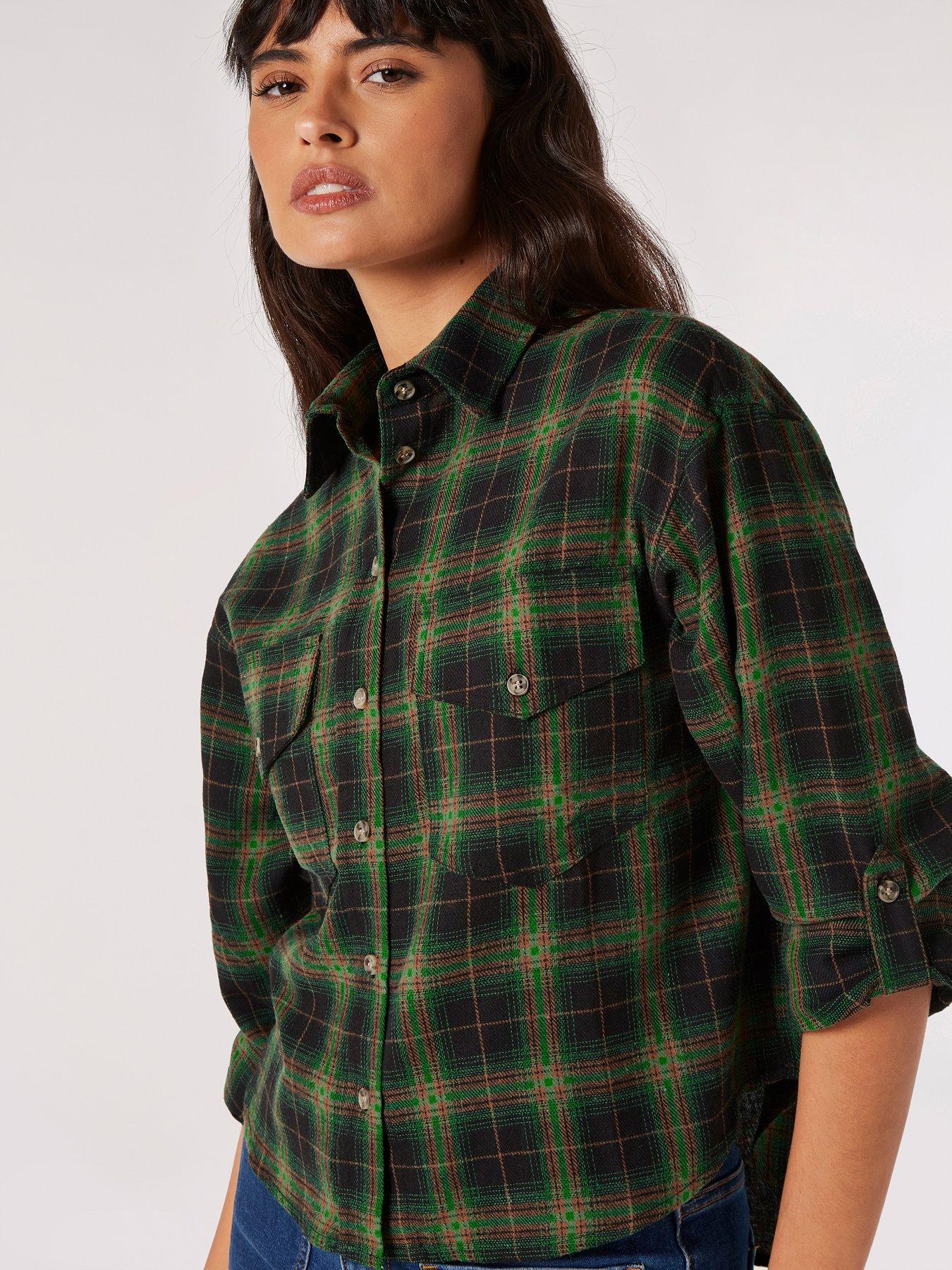 apricot-apricot-plaid-cropped-shirtoutfit