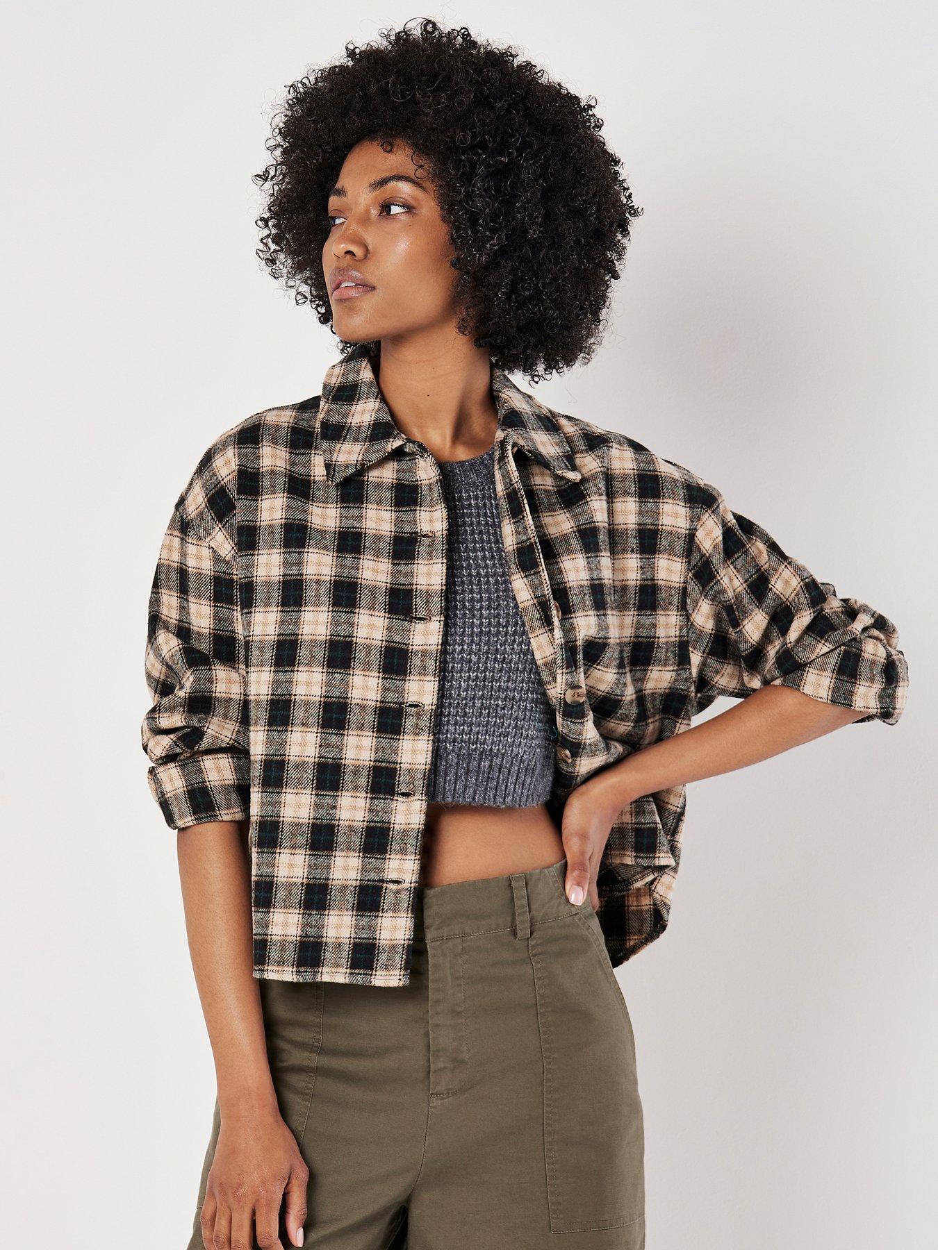 apricot-apricot-plaid-cropped-shacket