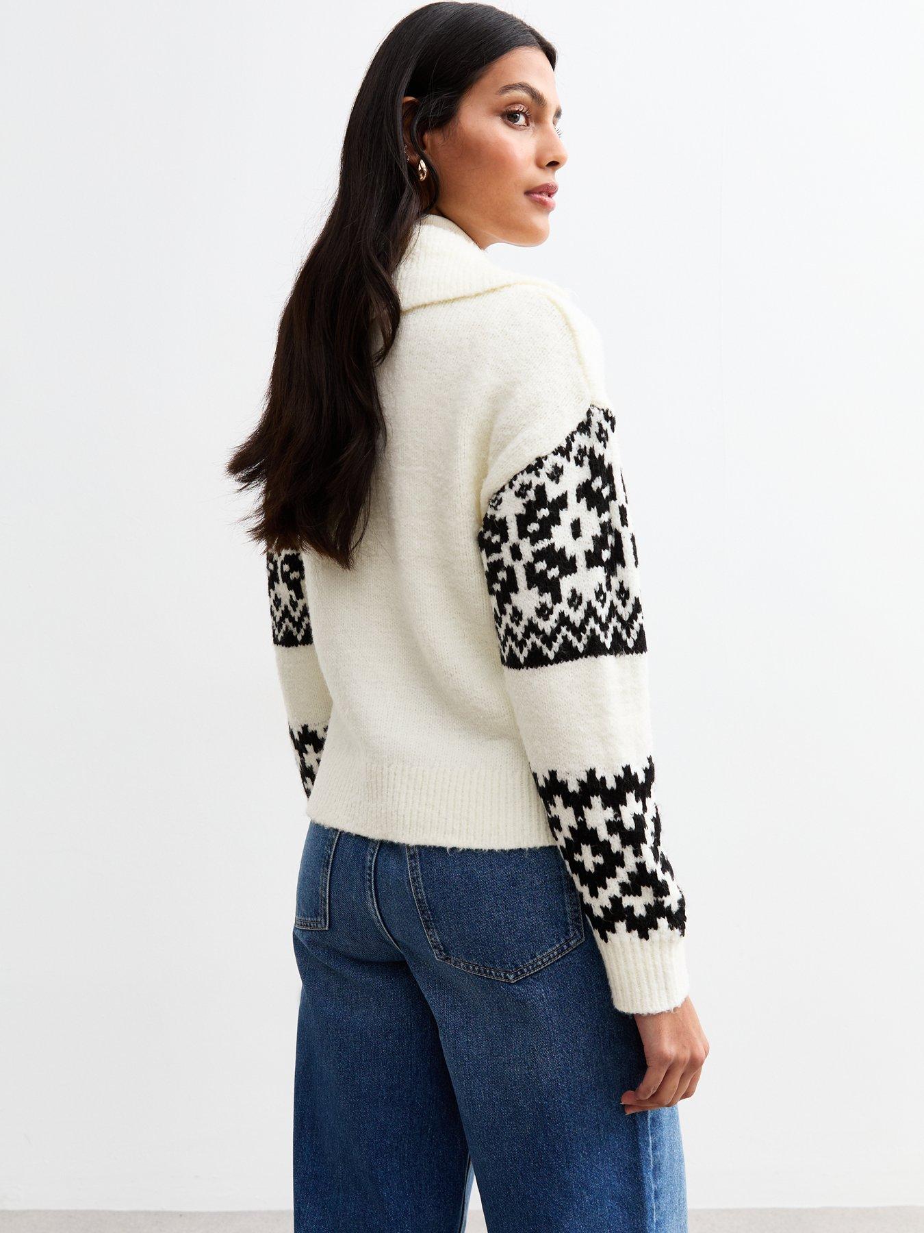 new-look-white-fair-isle-knit-zip-cardiganstillFront