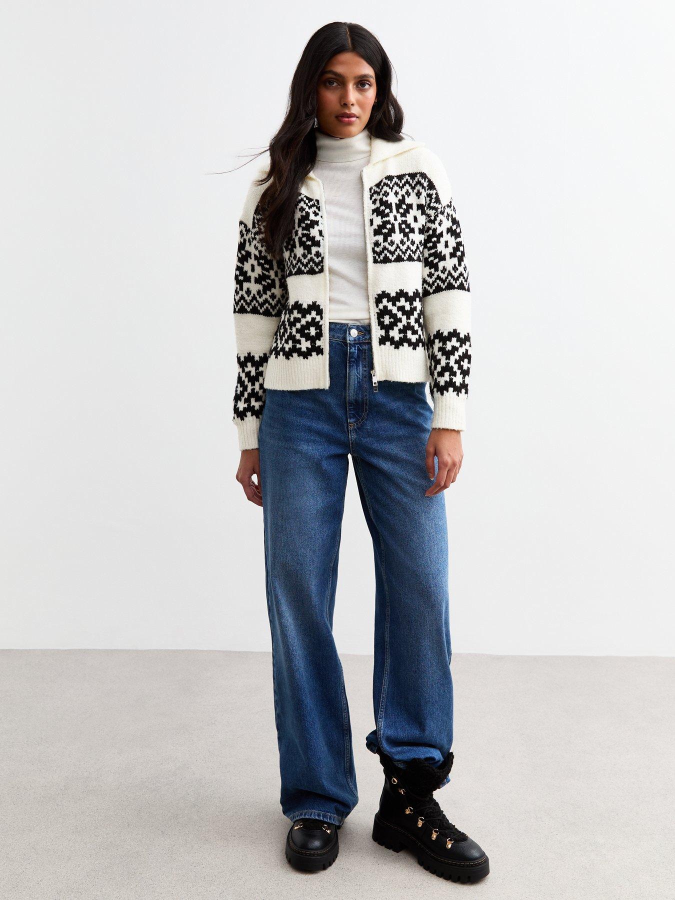 new-look-white-fair-isle-knit-zip-cardiganback