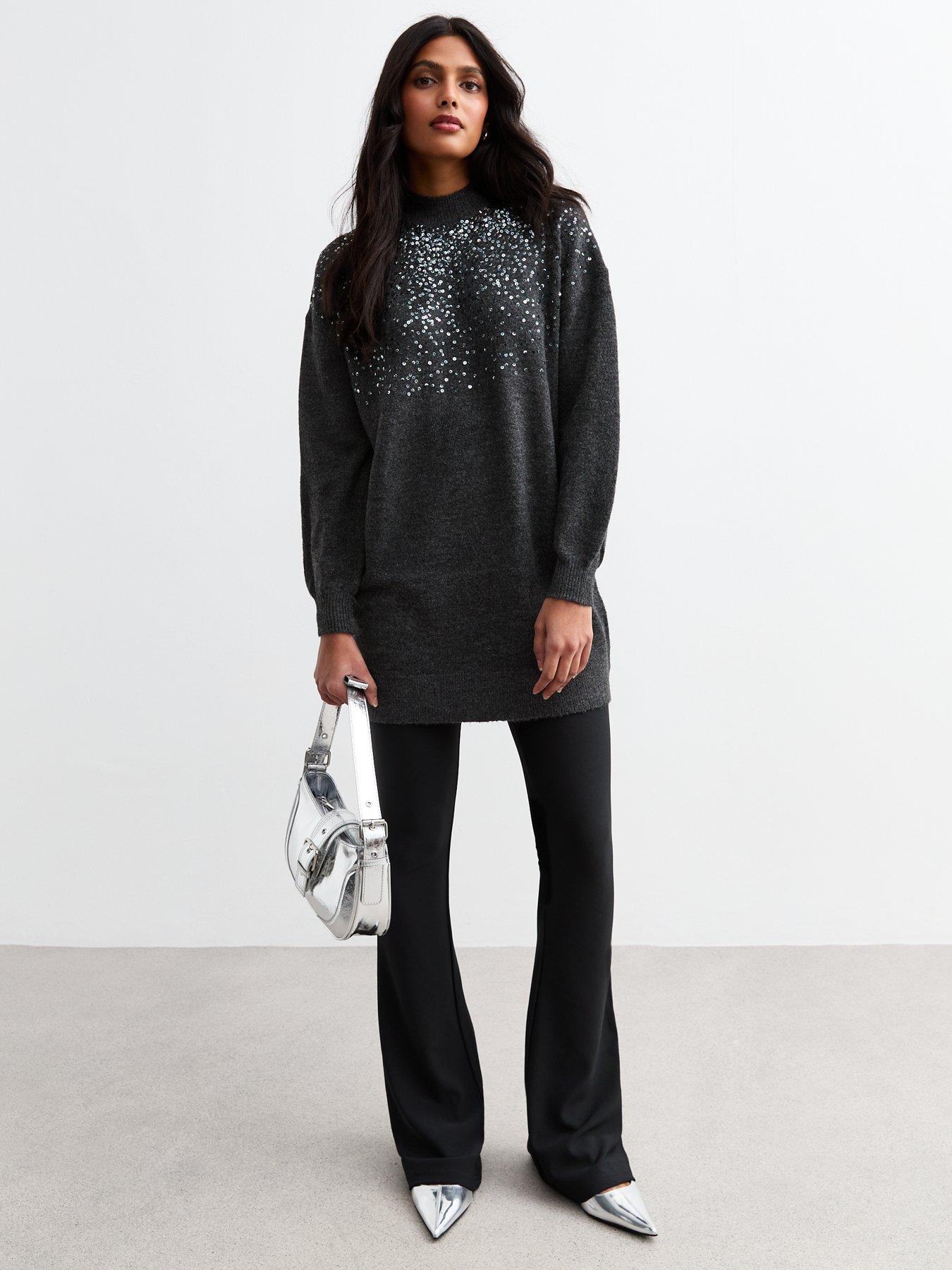 new-look-dark-grey-sequinned-knit-tunic-jumperback