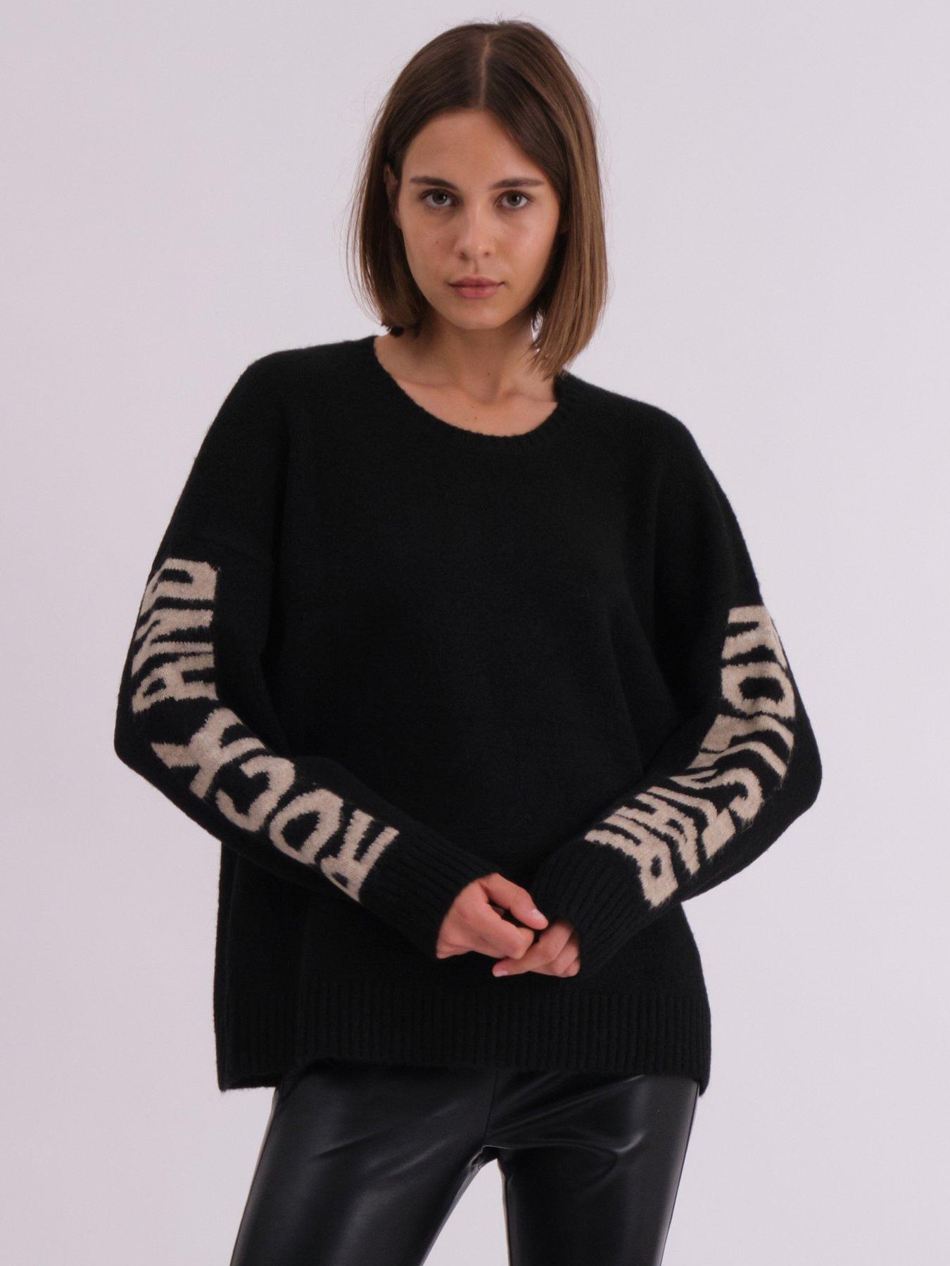 Religion Oversized Star Rock  &  Roll Jumper - Black