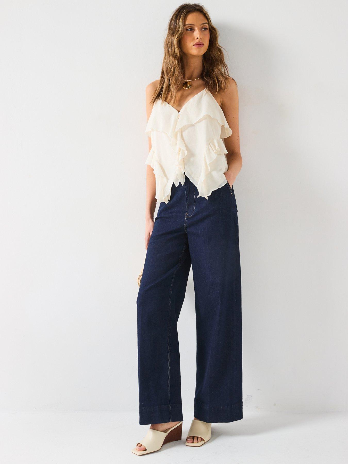 Image 3 of 6 of V by Very Crinkle Button Through Occasion Cami - Cream