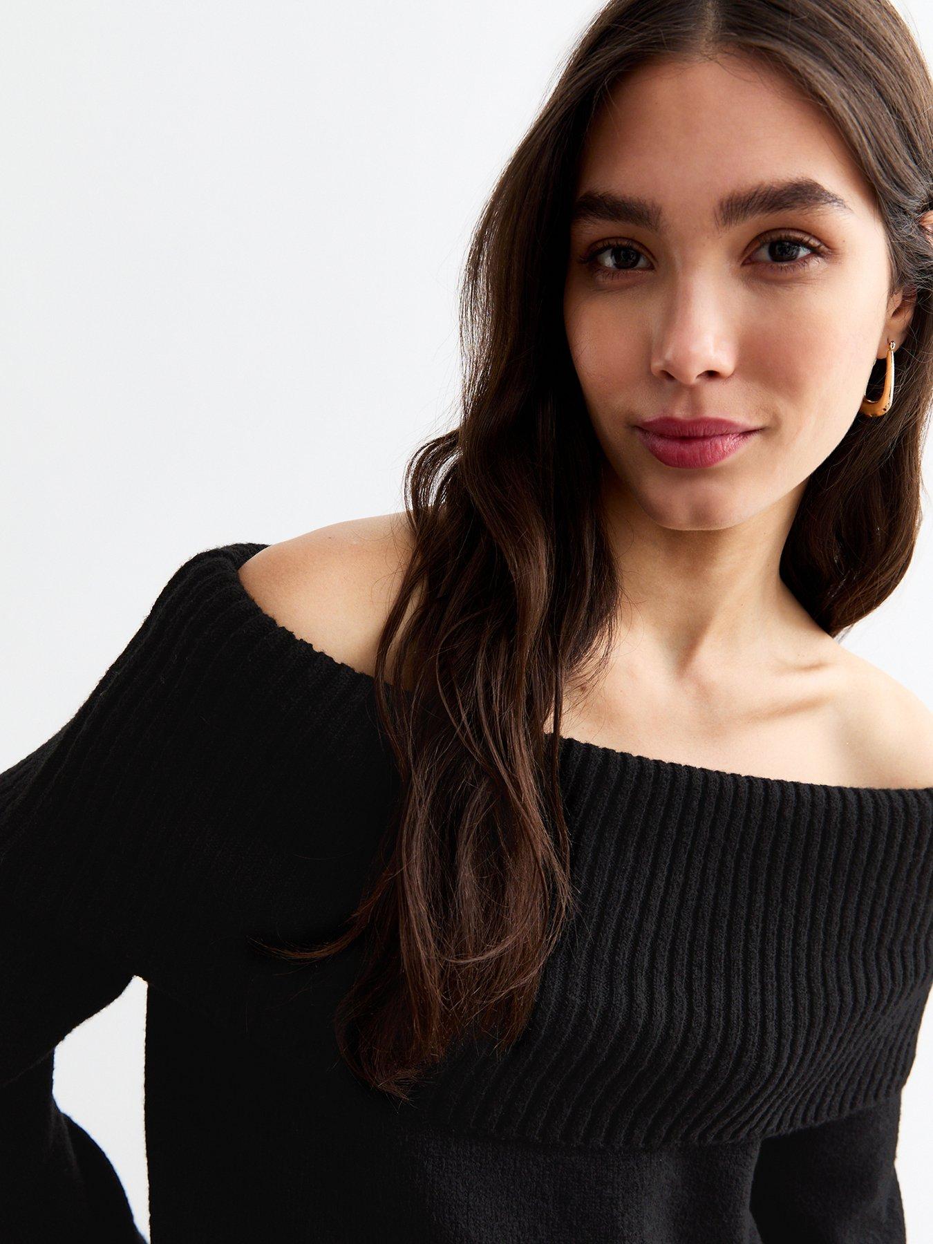 new-look-black-knit-foldover-bardot-jumperoutfit