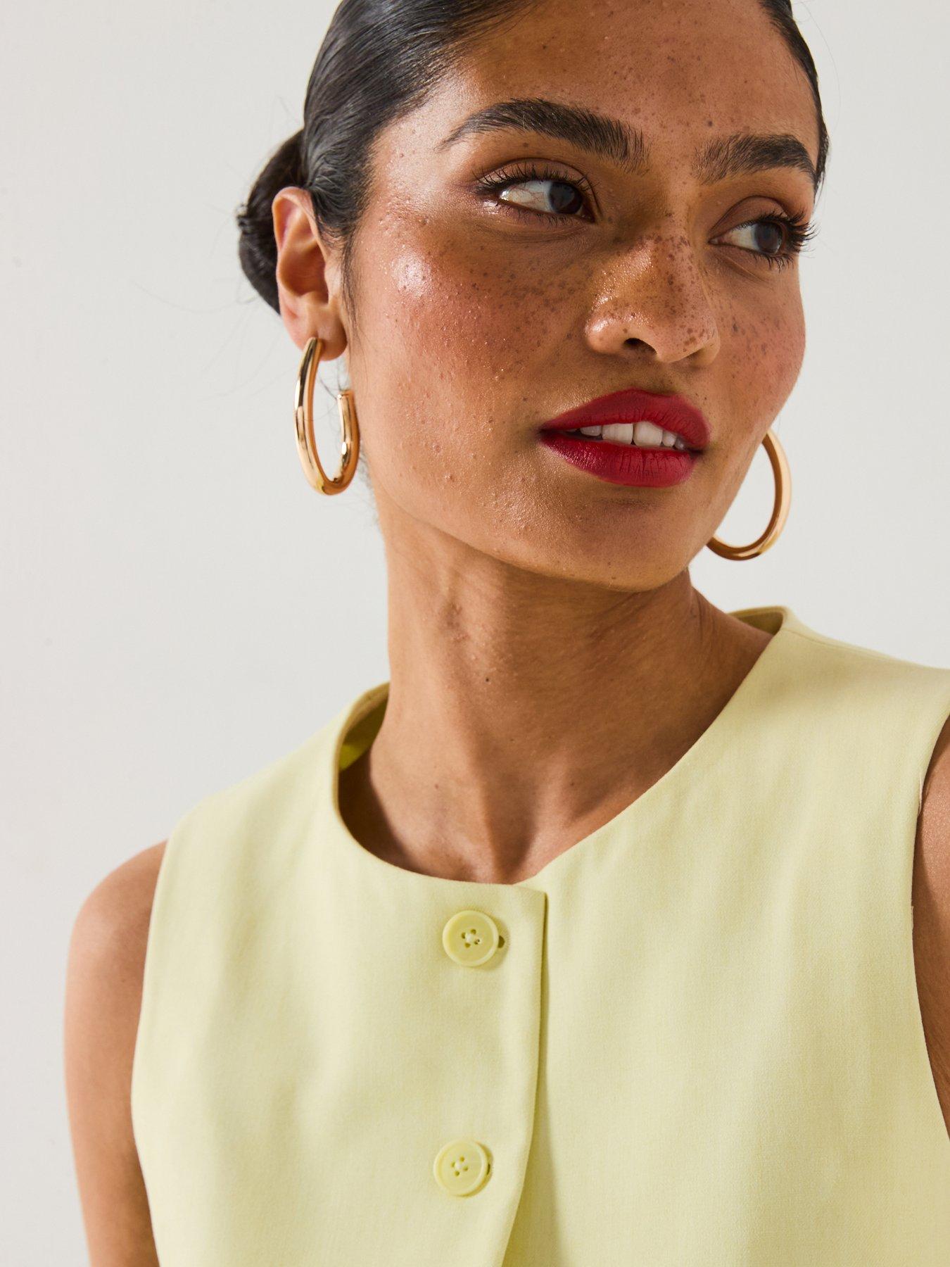 Image 6 of 6 of V by Very Scoop Waistcoat Co-Ord - Lemon