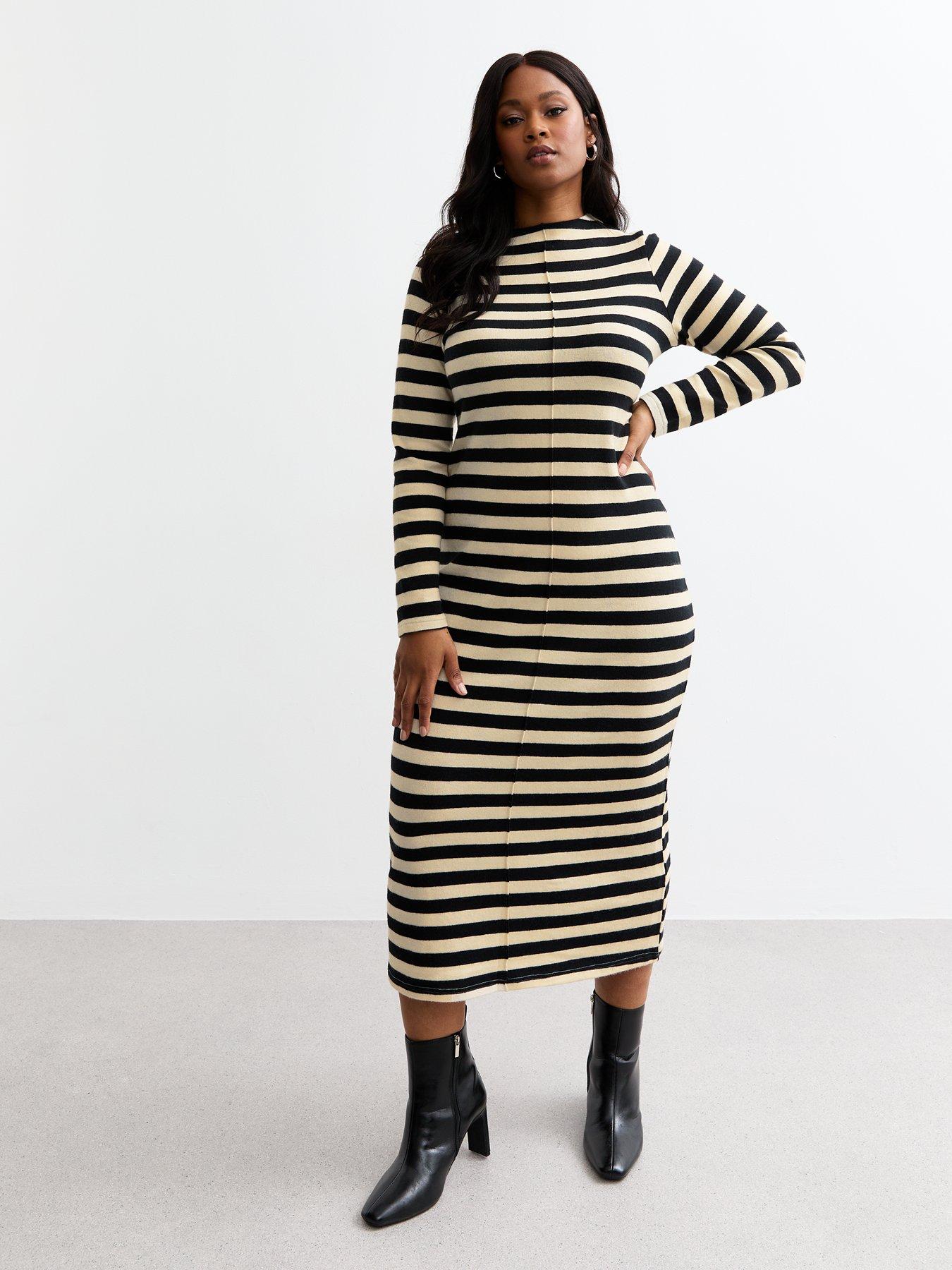 new-look-curves-striped-midi-dress-creamblack