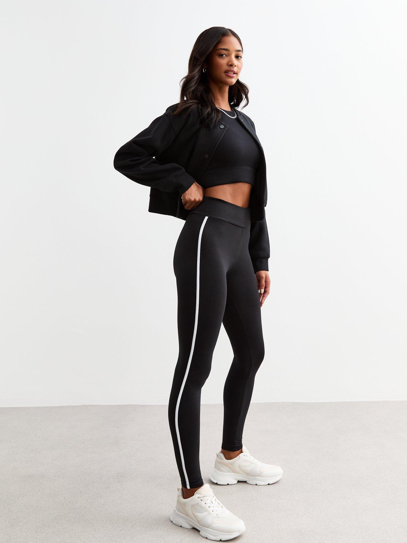 new-look-side-stripe-high-waist-leggings-black