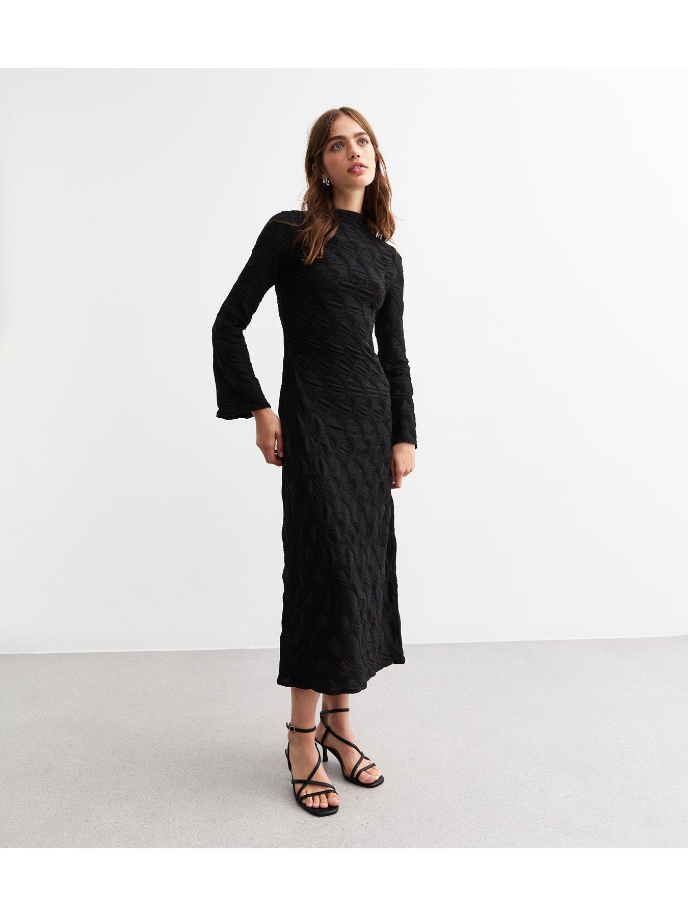 new-look-textured-long-sleeve-midaxi-dress-blackback