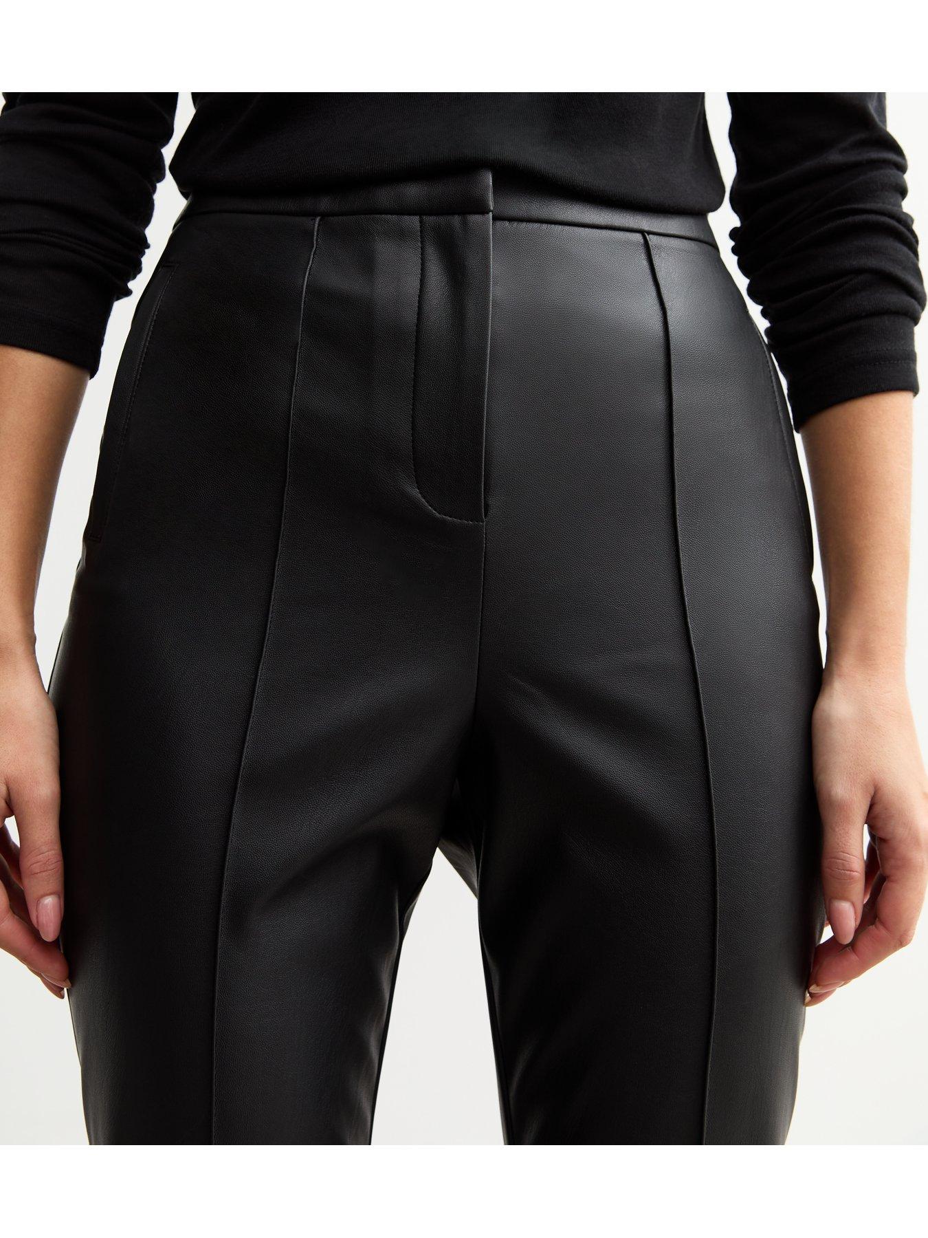 new-look-faux-leather-kick-flare-trousers-blackoutfit