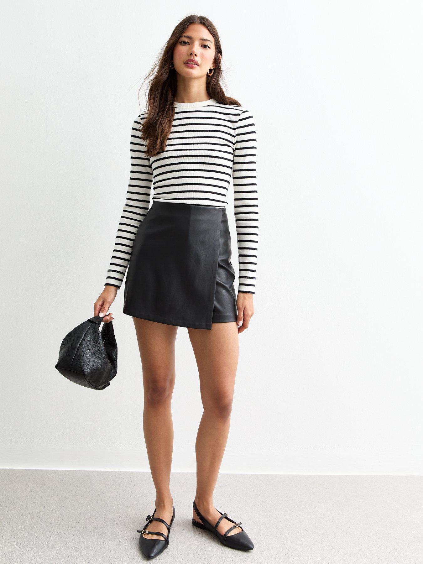 new-look-leather-wrap-mini-skort-blackdetail