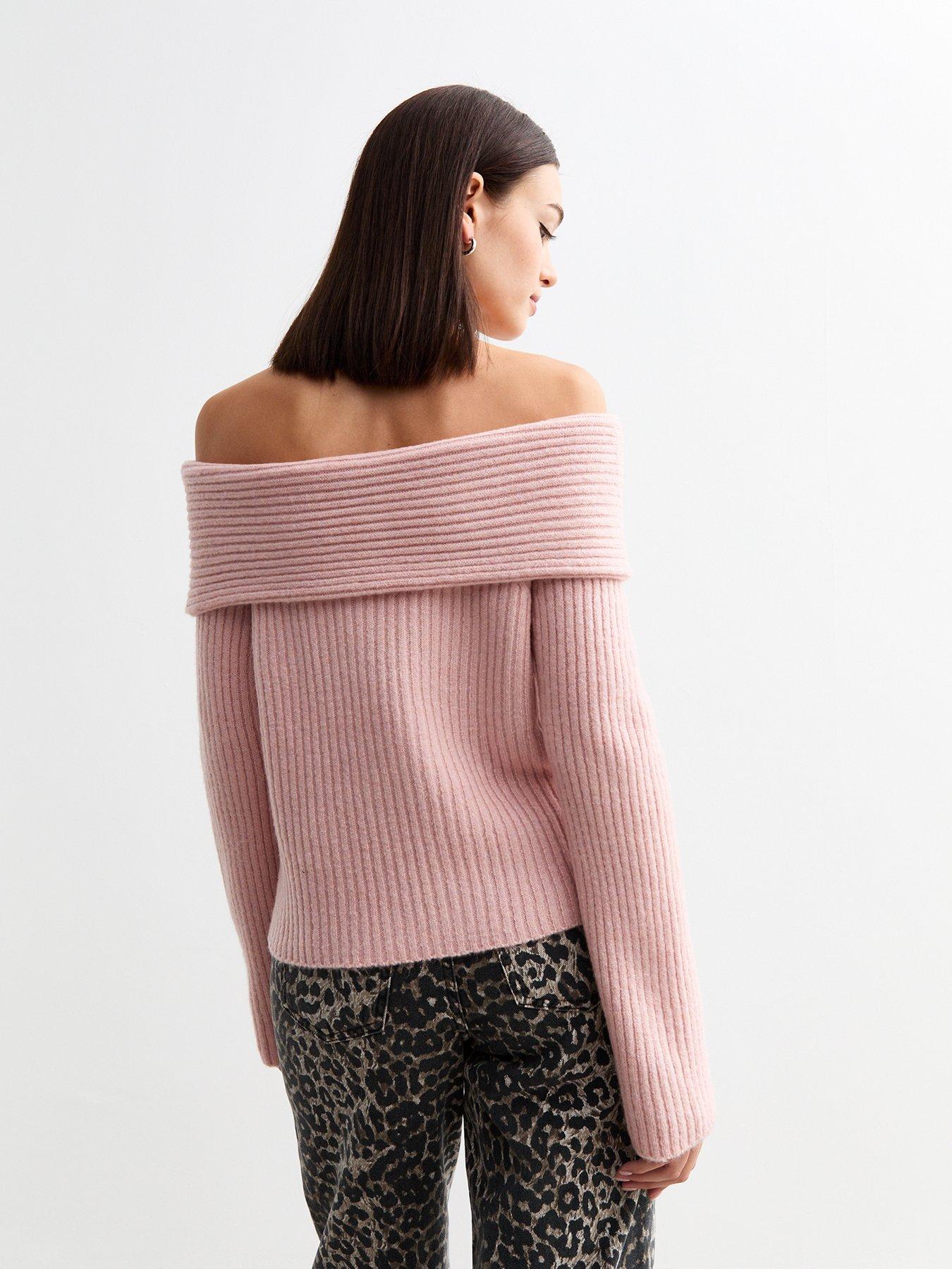 new-look-ribbed-knit-bardot-jumper-pinkstillFront