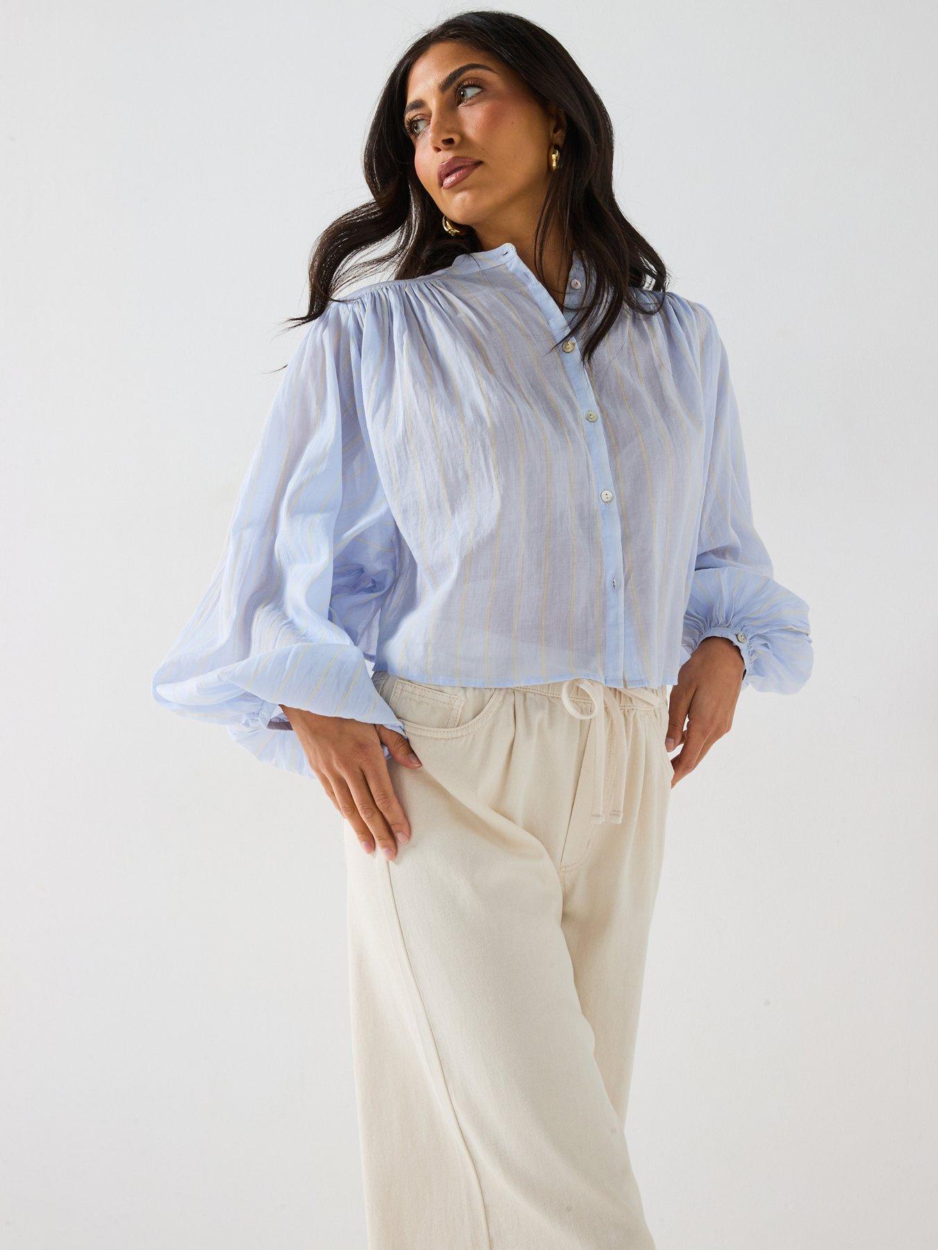 Image 1 of 6 of V by Very Rami Button Through Shirt - Blue