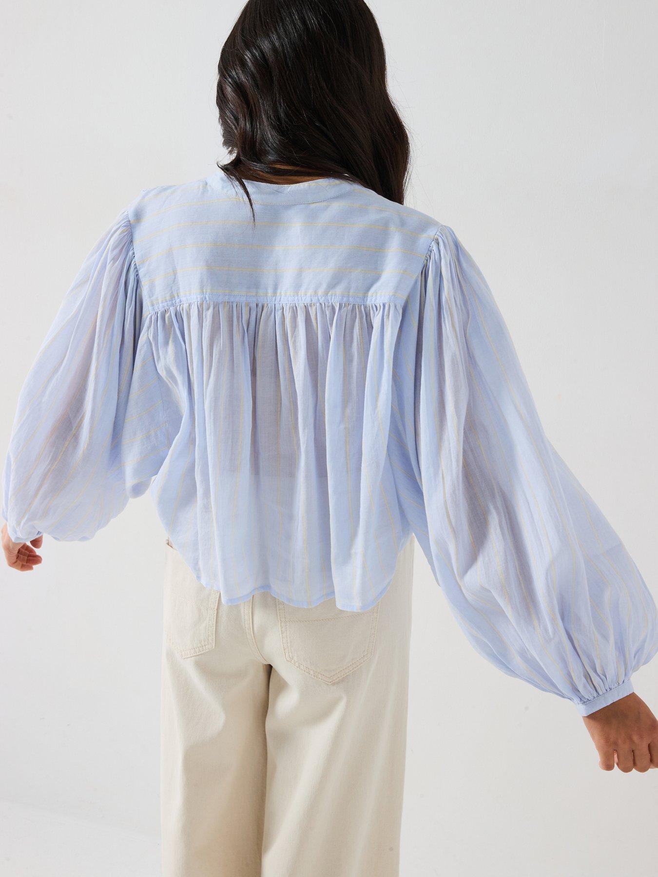 v-by-very-rami-button-through-shirt-bluestillFront