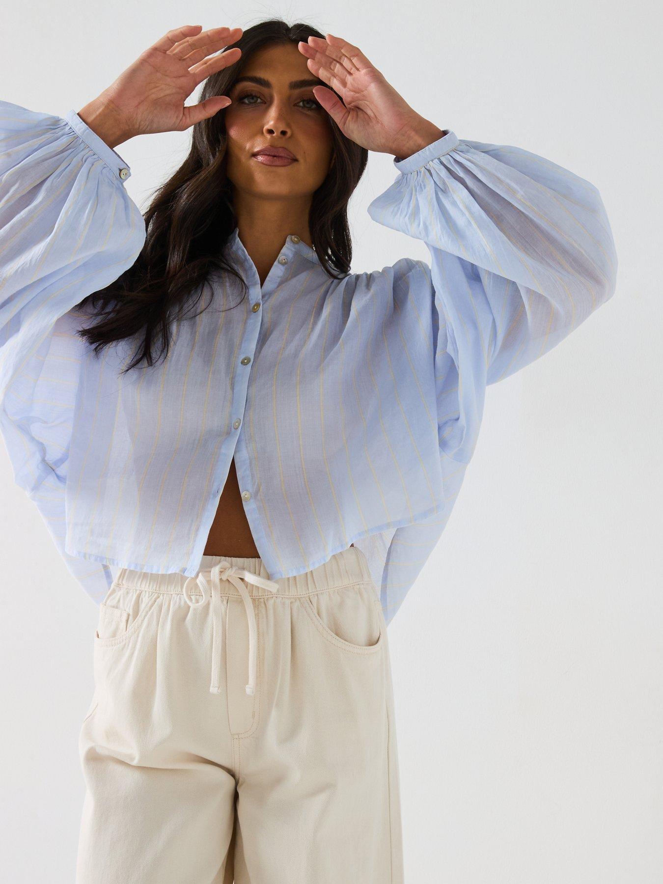 Image 5 of 6 of V by Very Rami Button Through Shirt - Blue