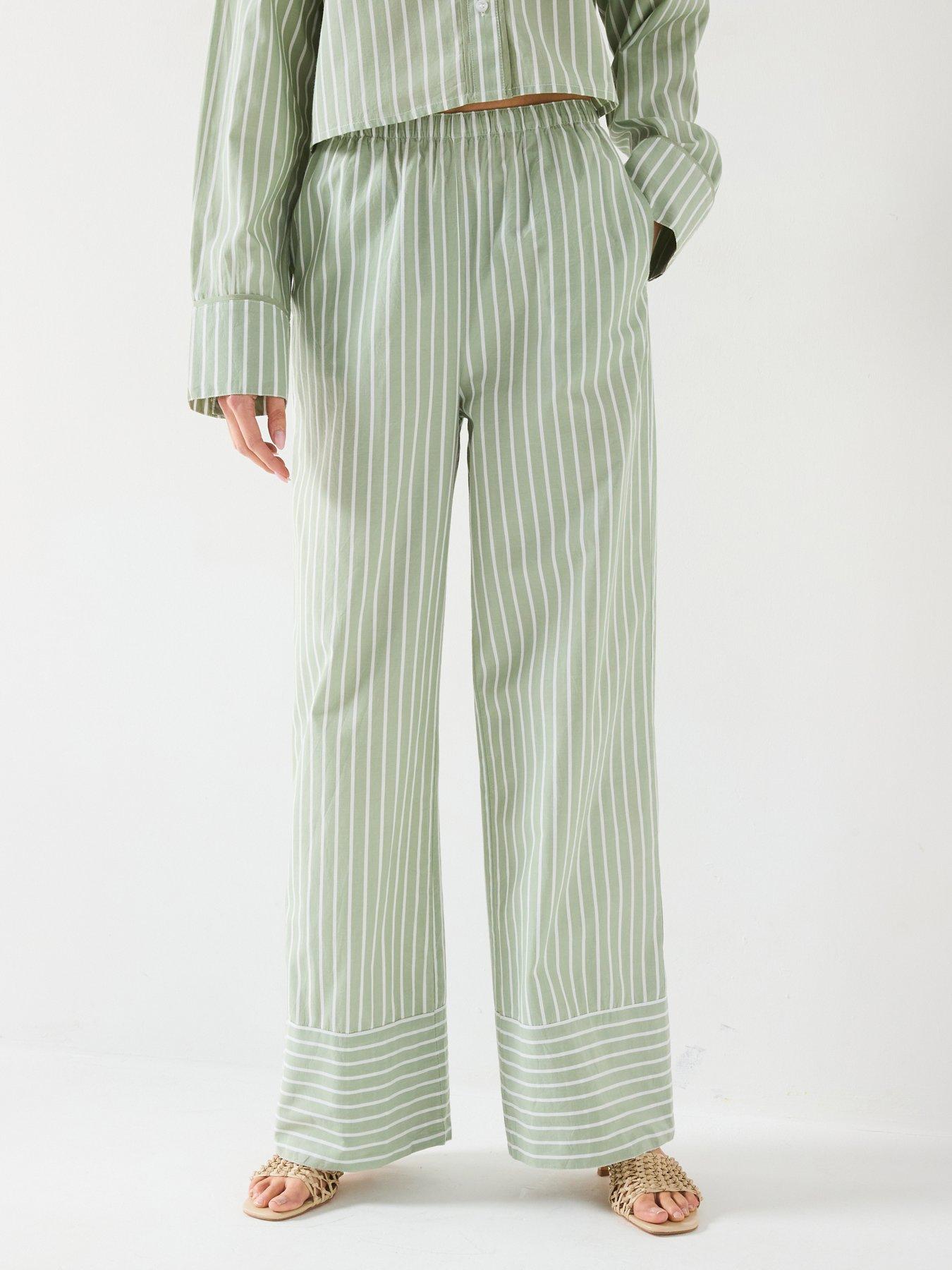 Image 1 of 6 of V by Very Stripe Wide Leg Trouser Co-Ord - Pink