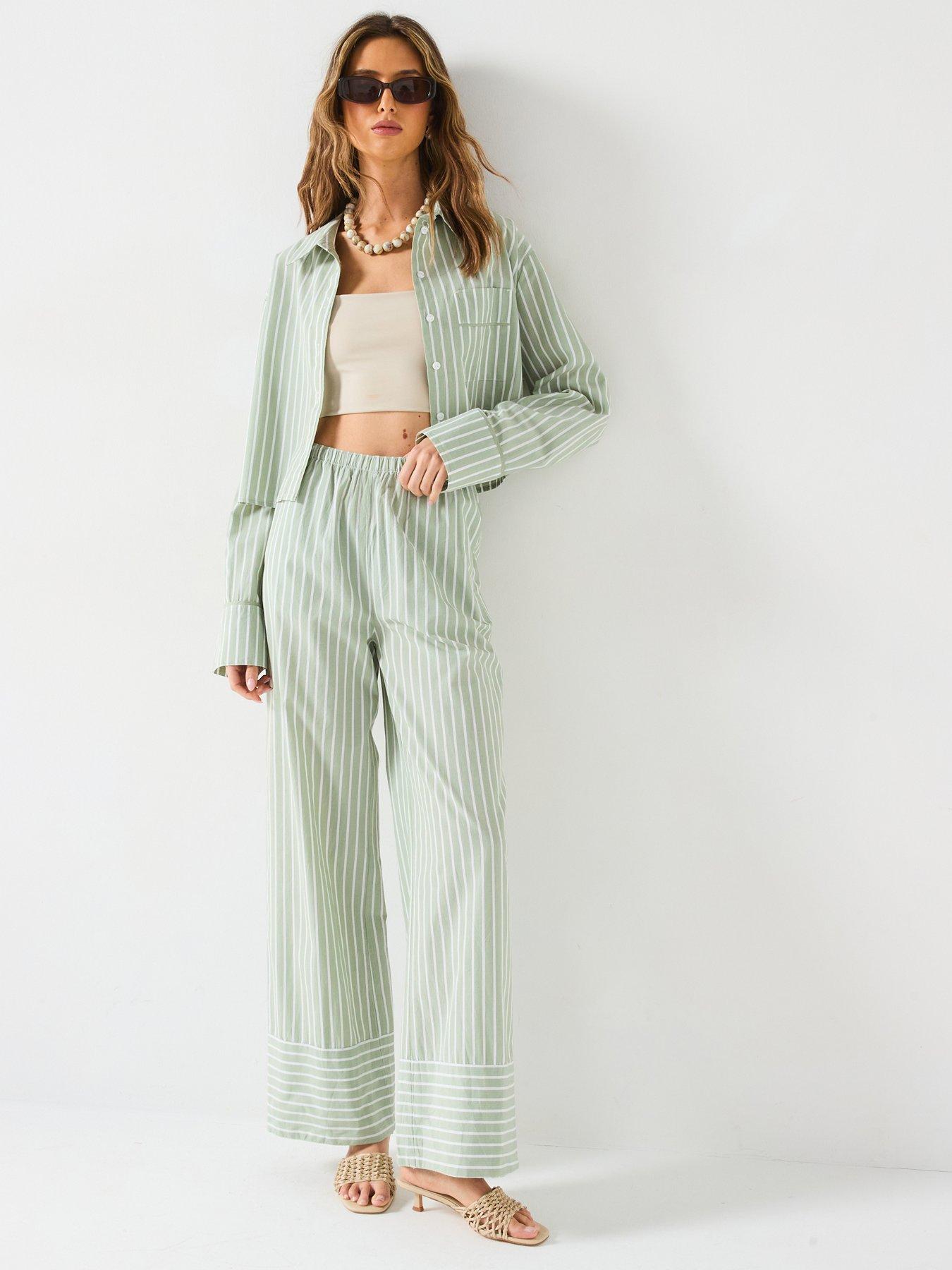 Image of V by Very Crop Stripe Shirt Co-ord
