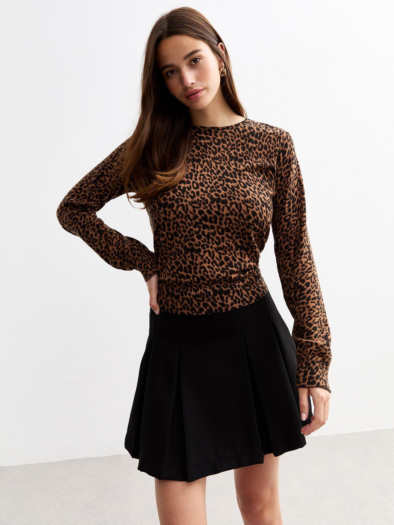 new-look-leopard-fine-knit-jumper-brown