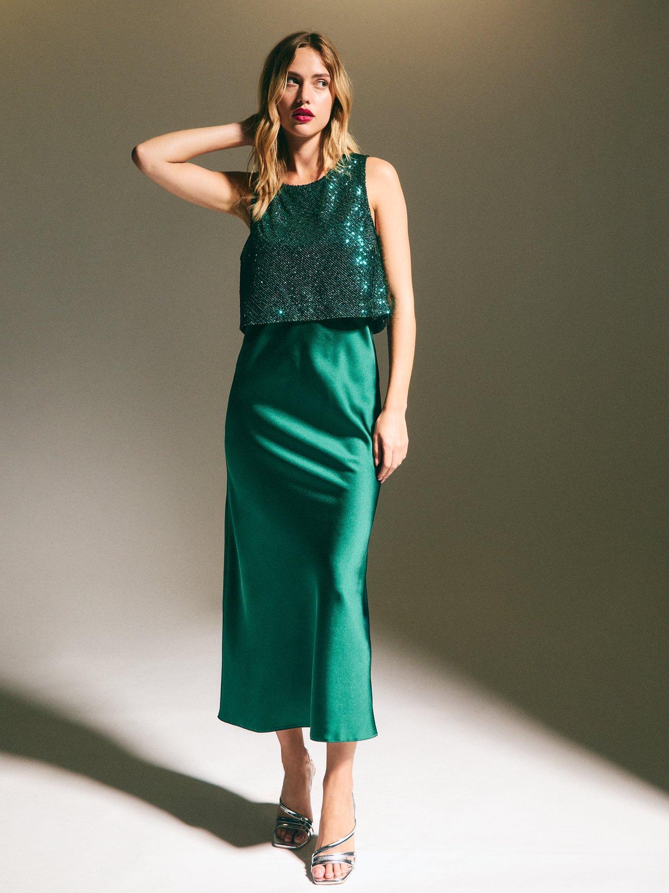 new-look-sequinned-2-in-1-maxi-dress-green