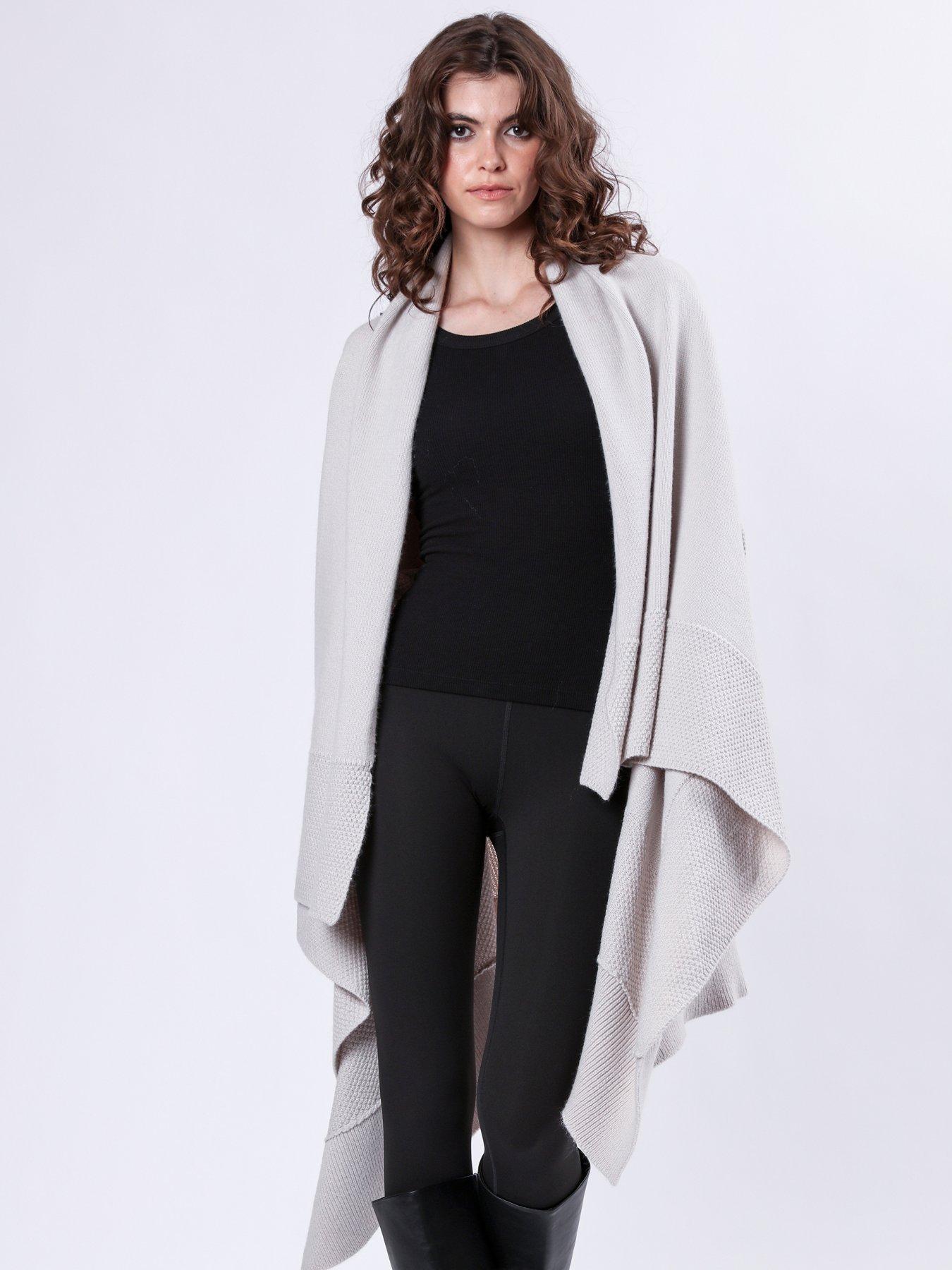 Image 1 of 6 of Religion Soft Yarn Draped Maxi Cardigan - Grey
