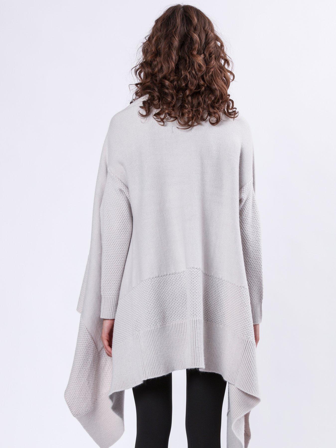 Image 2 of 6 of Religion Soft Yarn Draped Maxi Cardigan - Grey