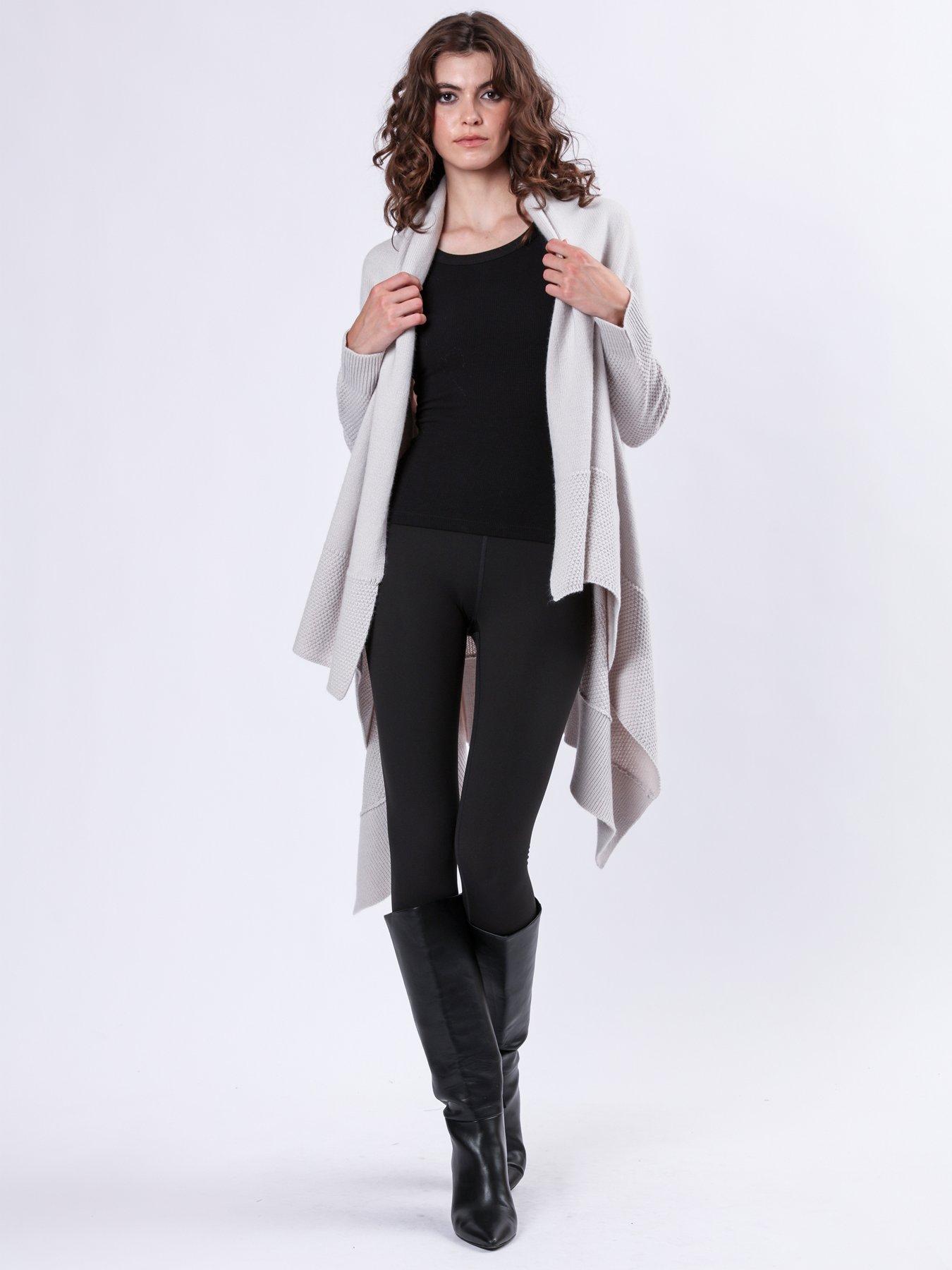 Image 3 of 6 of Religion Soft Yarn Draped Maxi Cardigan - Grey